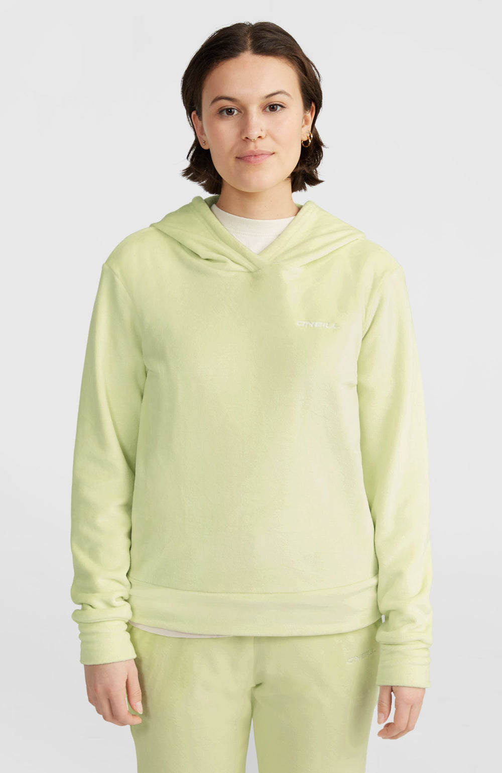 Velour Hoodie Fleece Lime Wash