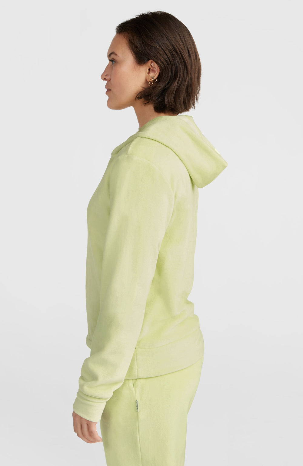 Velour Hoodie Fleece Lime Wash