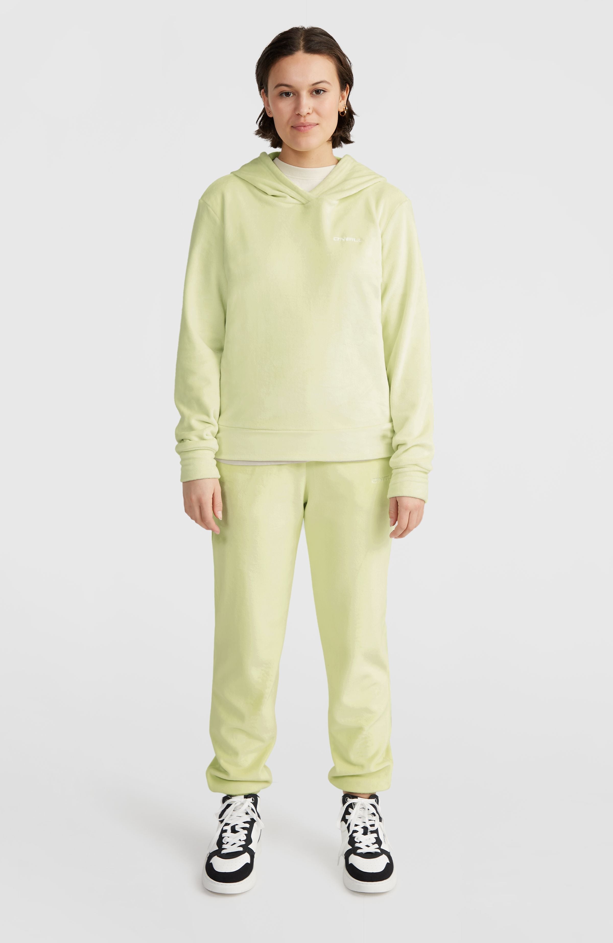 Velour Hoodie Fleece Lime Wash