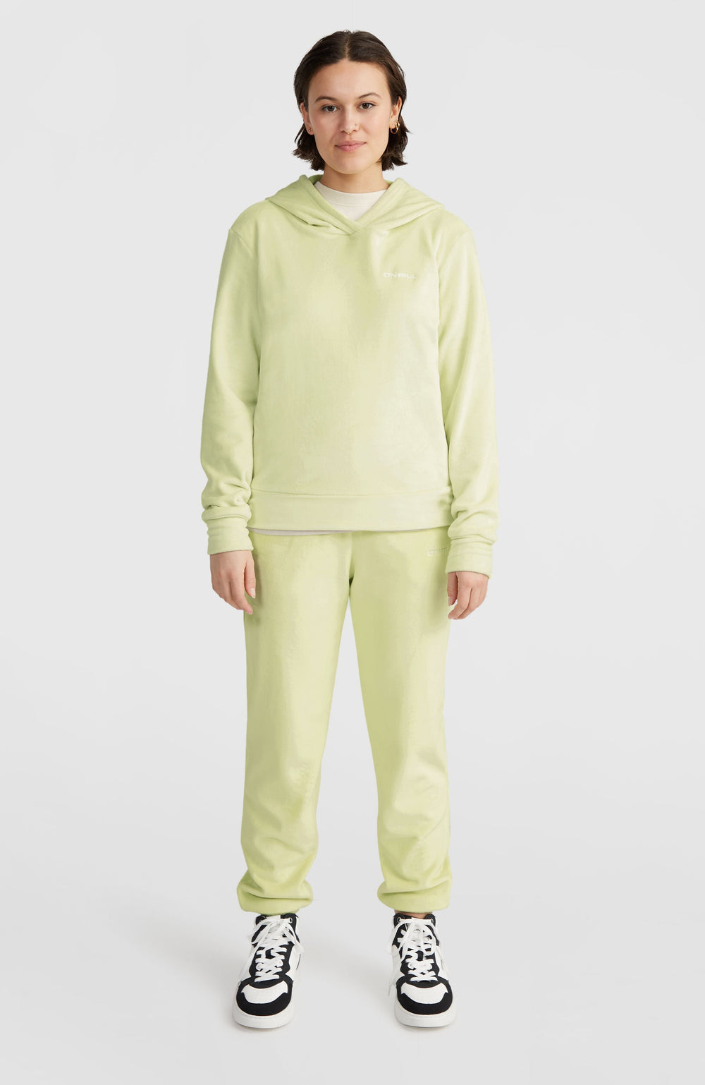 Velour Hoodie Fleece Lime Wash