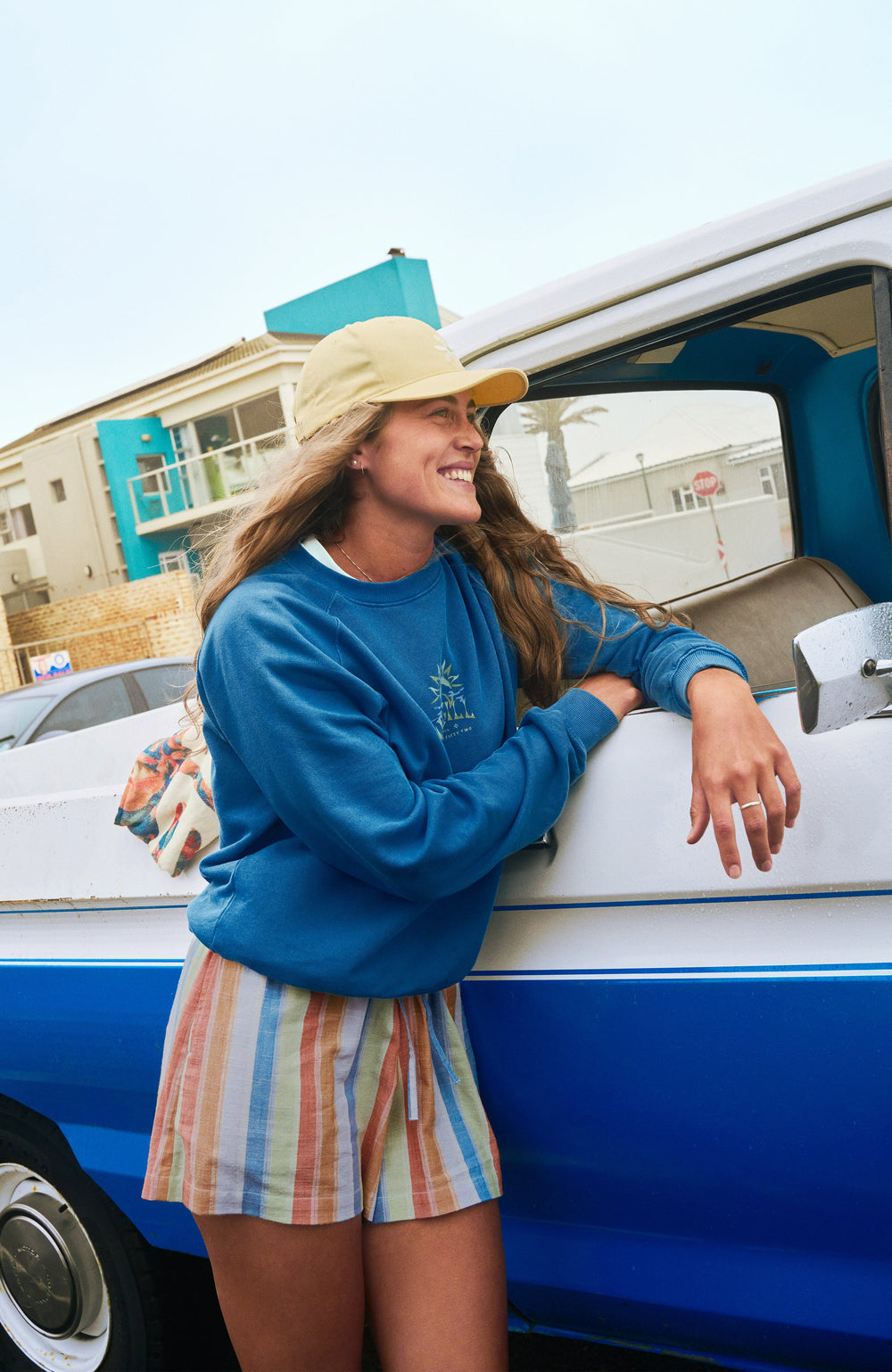 Beach Vintage Crew Sweatshirt Copen Blue