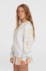 Beach Vintage Crew Sweatshirt White Melange