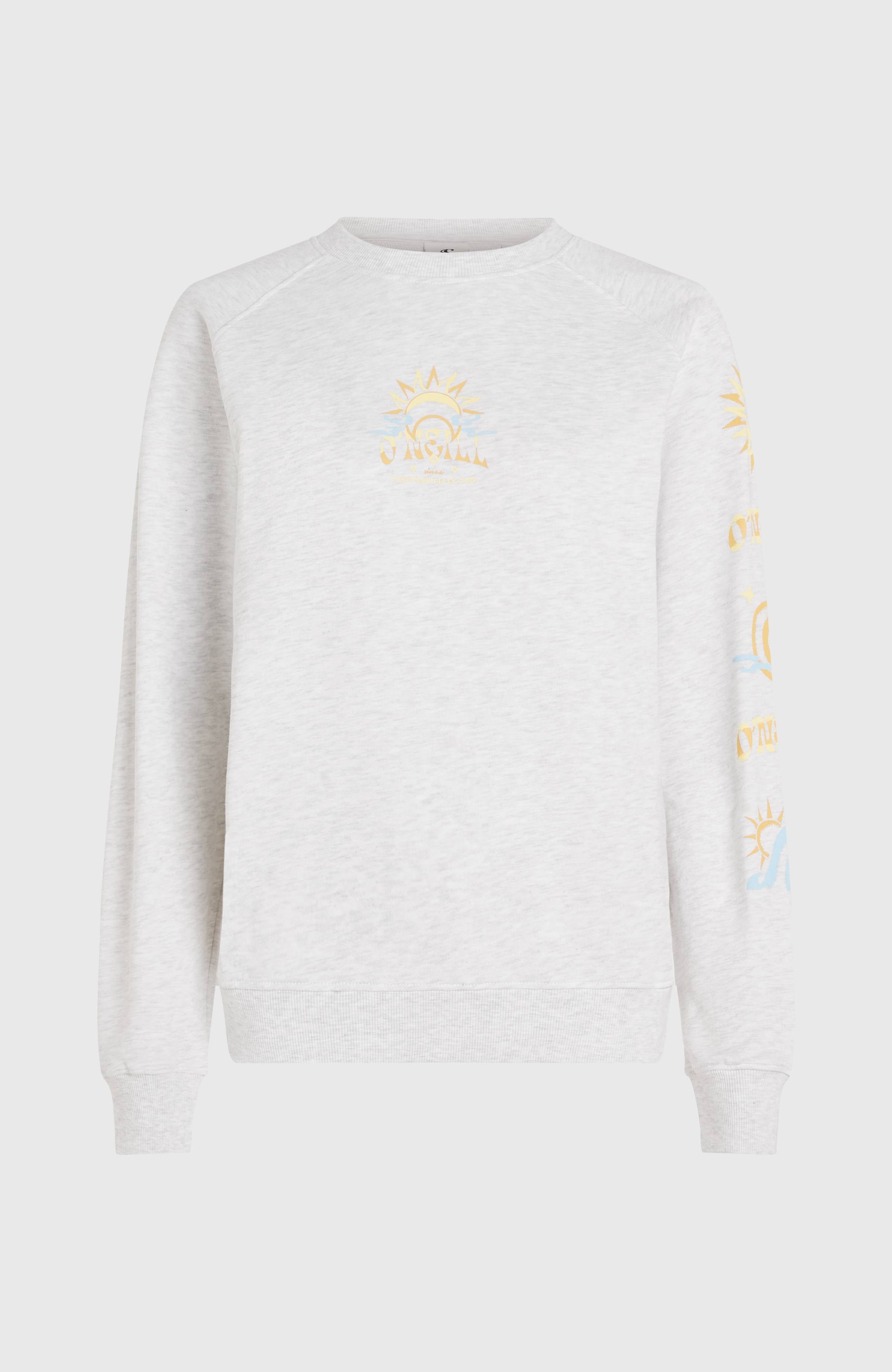 Beach Vintage Crew Sweatshirt White Melange