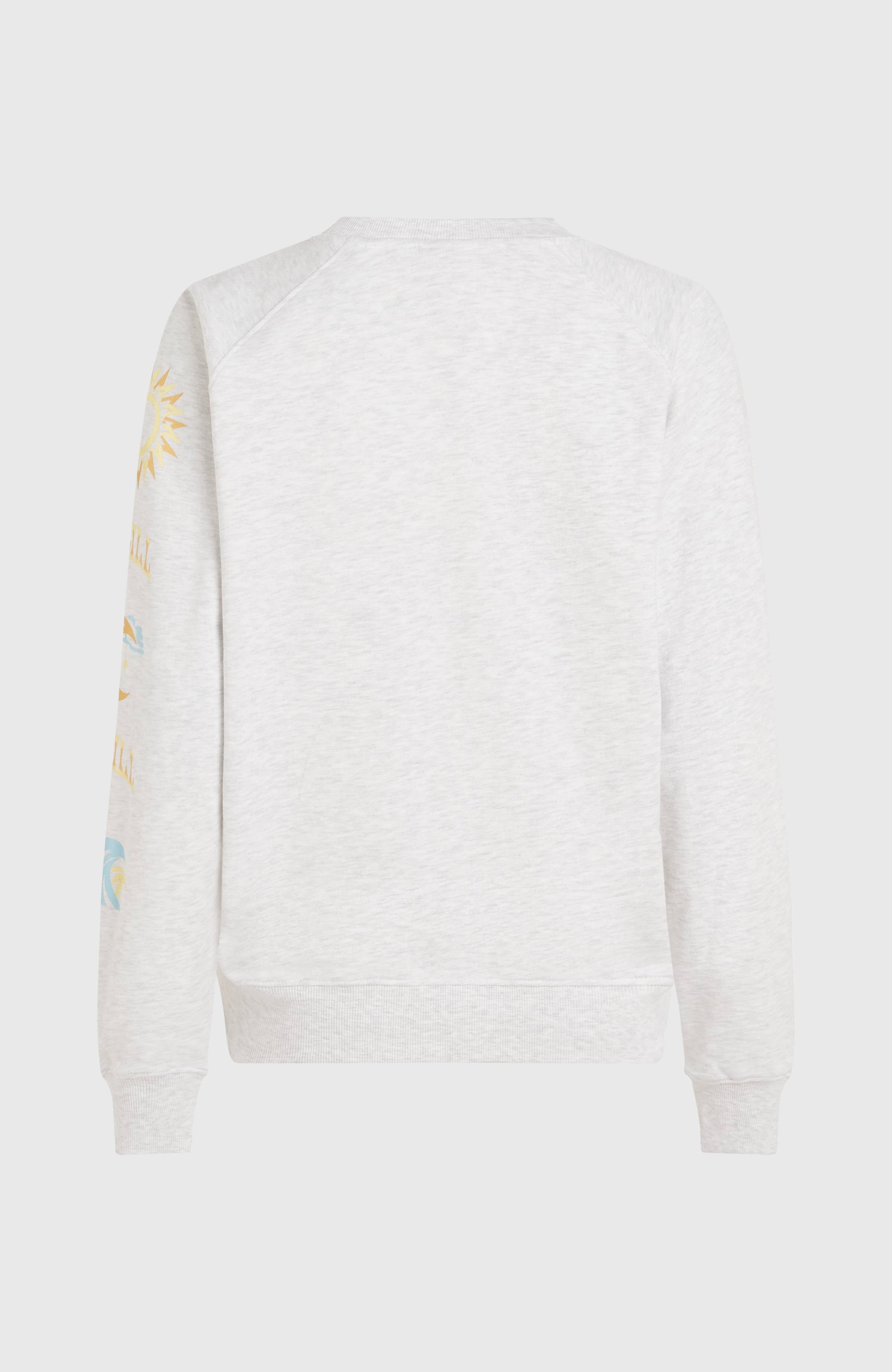 Beach Vintage Crew Sweatshirt White Melange