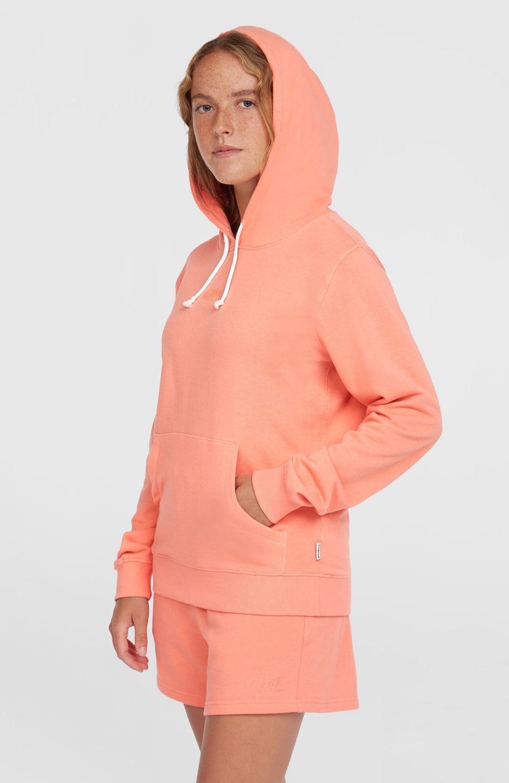 Essentials O'Neill Script Hoodie Coral Pink