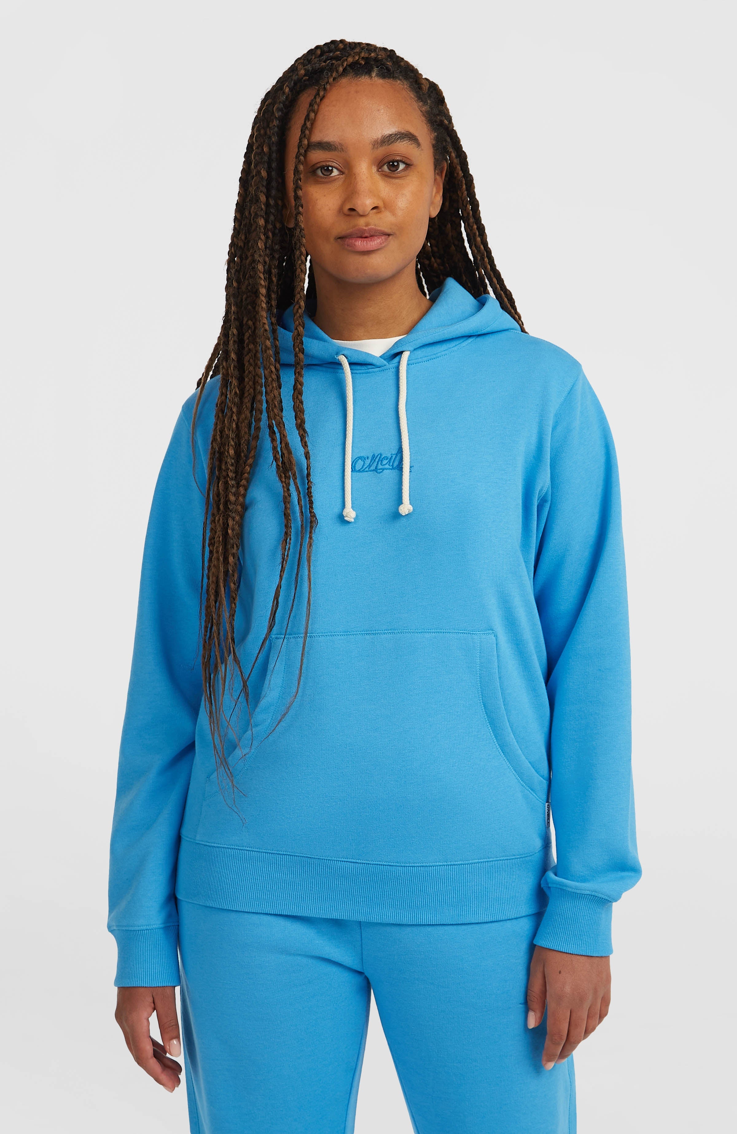 Essentials Script Hoodie Blue Poppy