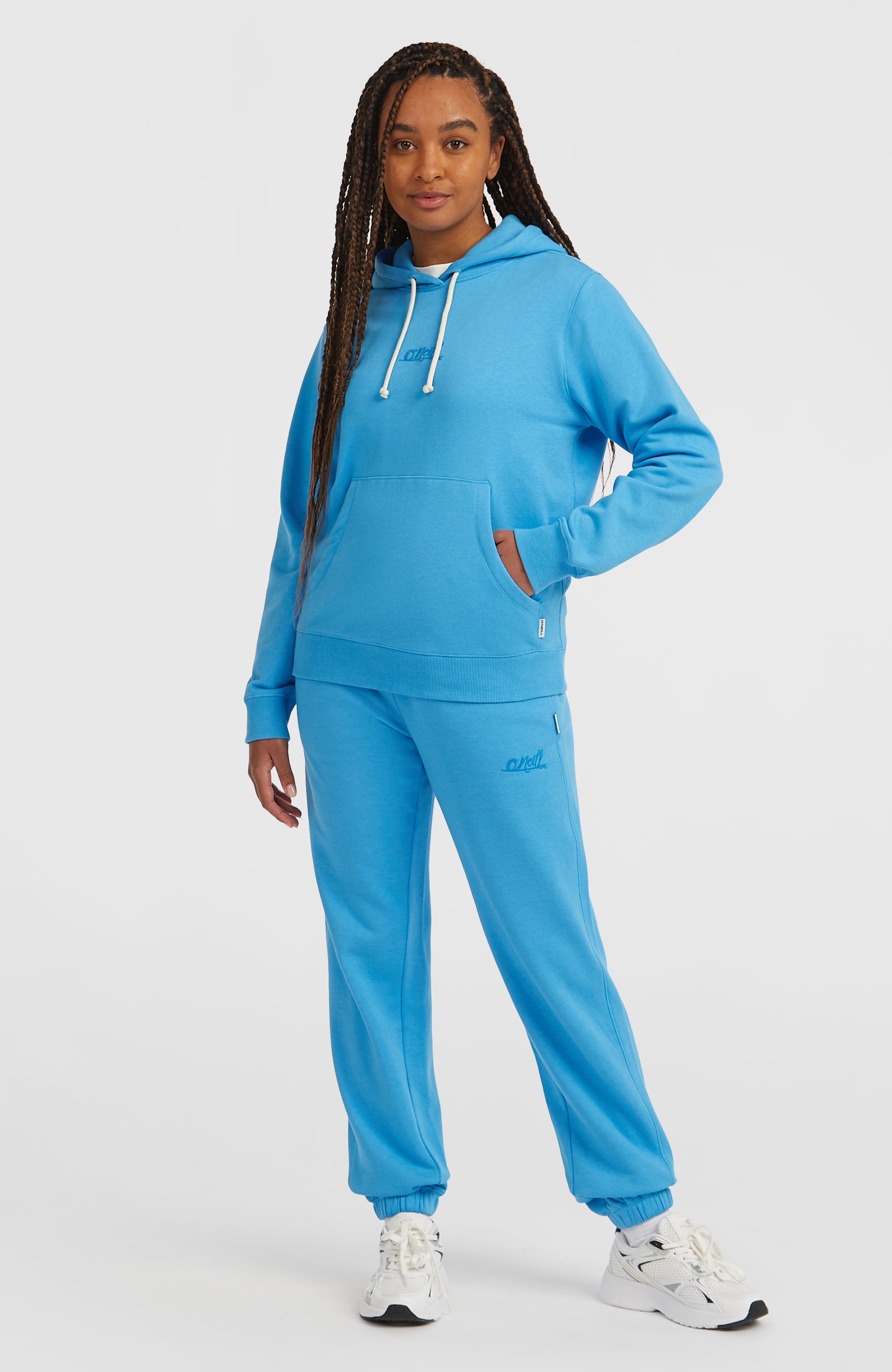 Essentials Script Hoodie Blue Poppy