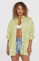 Beach Vintage Long Shirt Green Daisyline