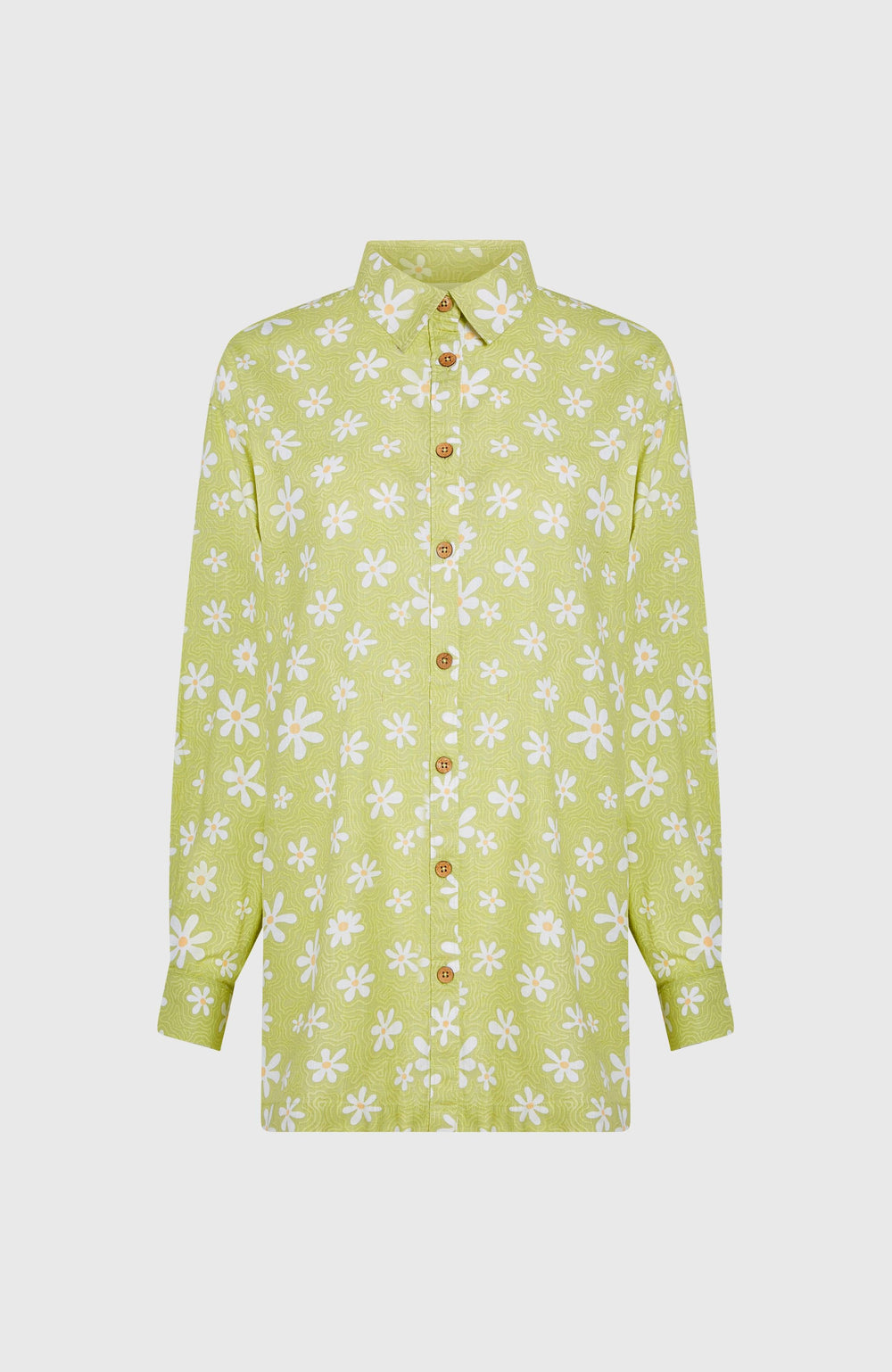 Beach Vintage Long Shirt Green Daisyline