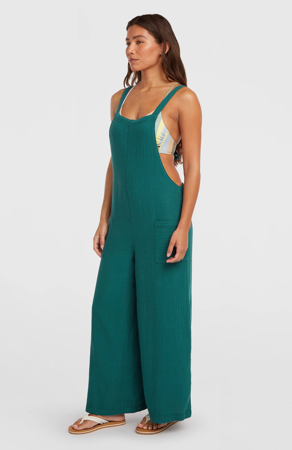 Brenda Structured Dungaree Botanical Heat