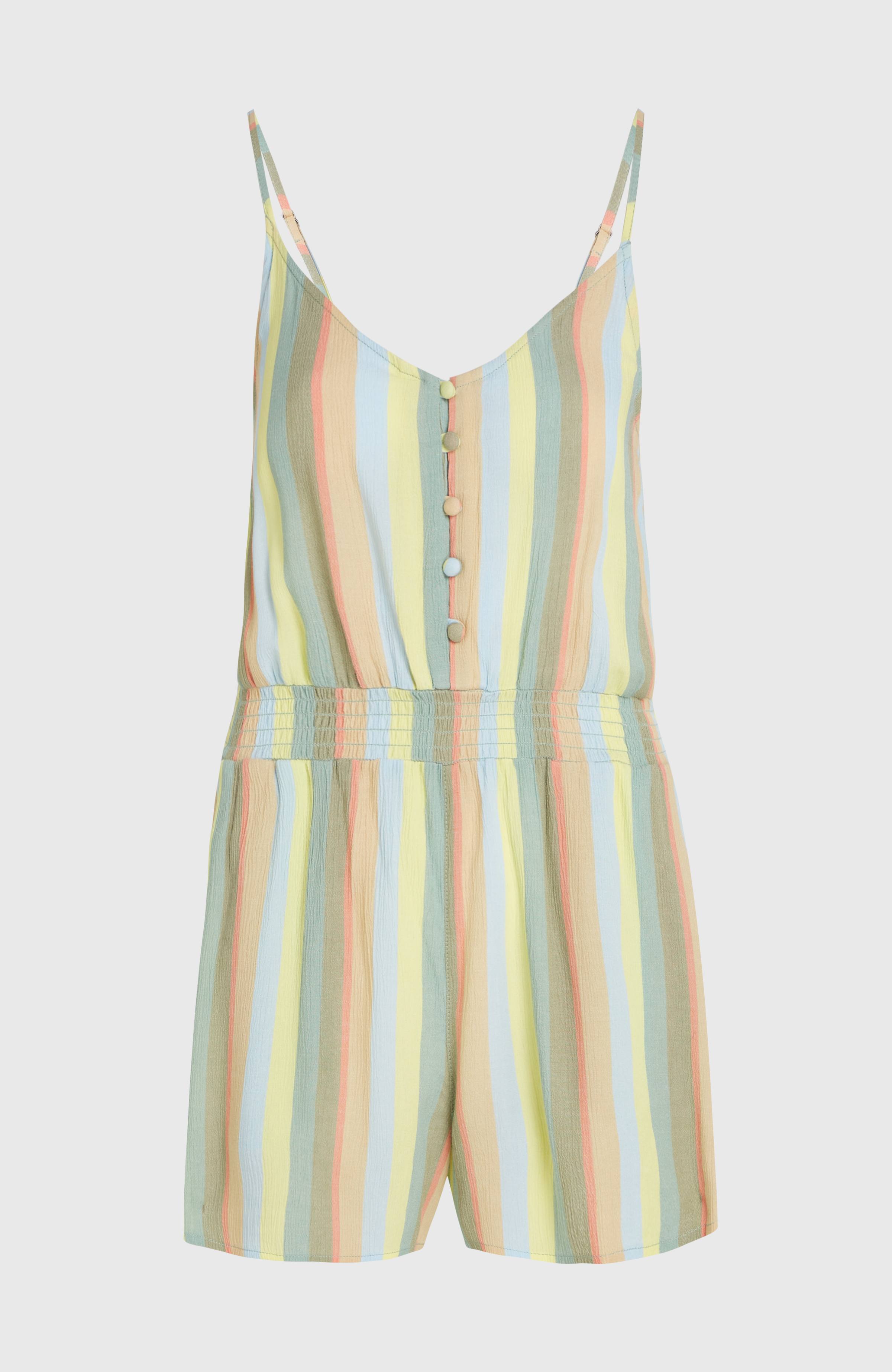 Thin Strap Buttoned Romper Multi Must Haves Stripe