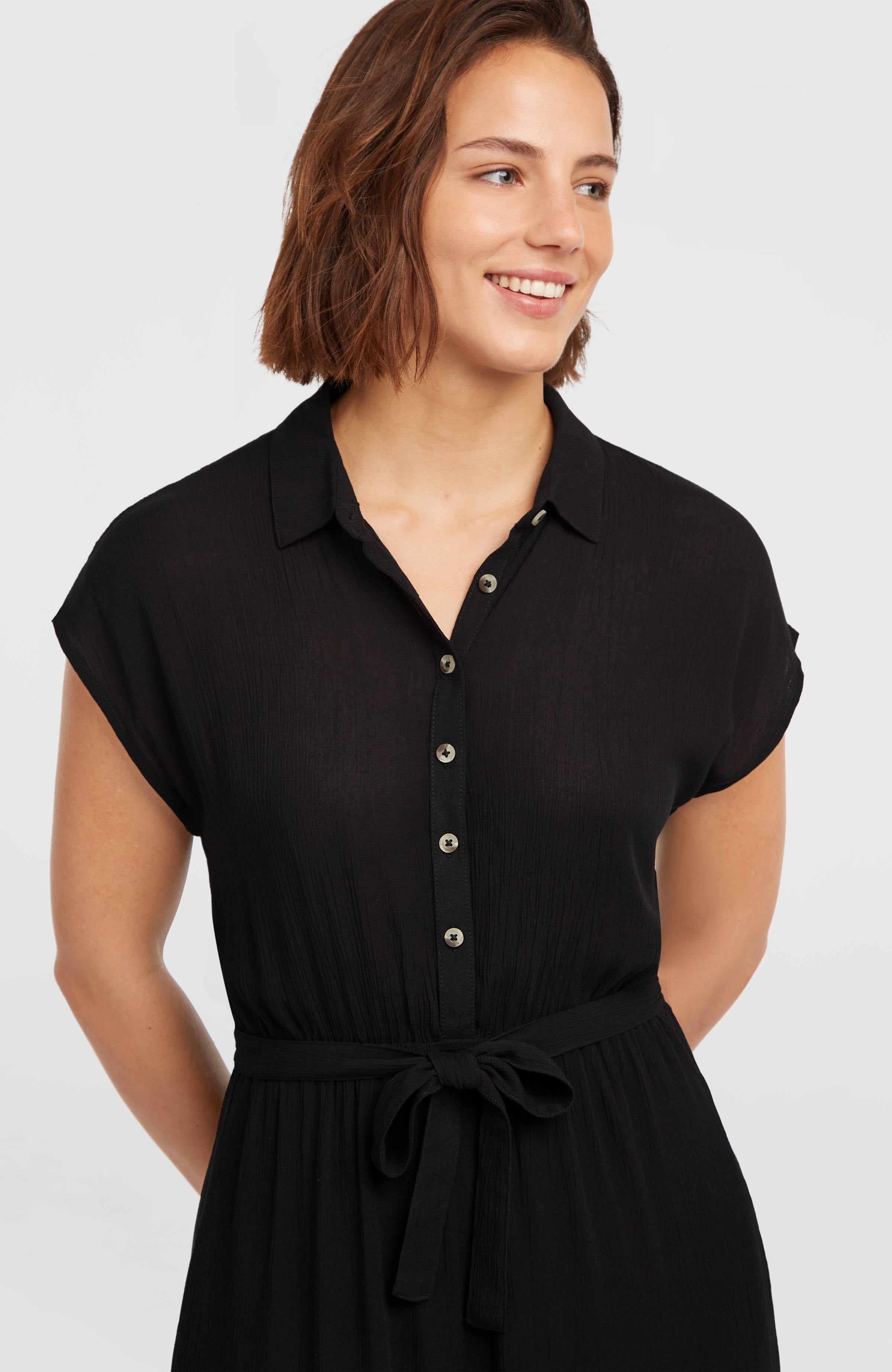 Lori Maxi Shirt Dress Black Out
