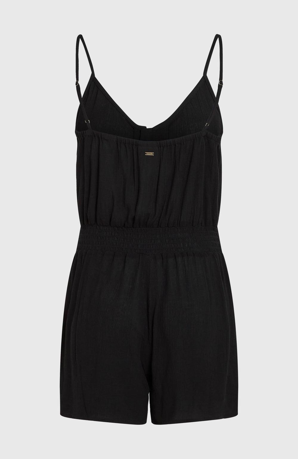 Thin Strap Buttoned Romper Black Out