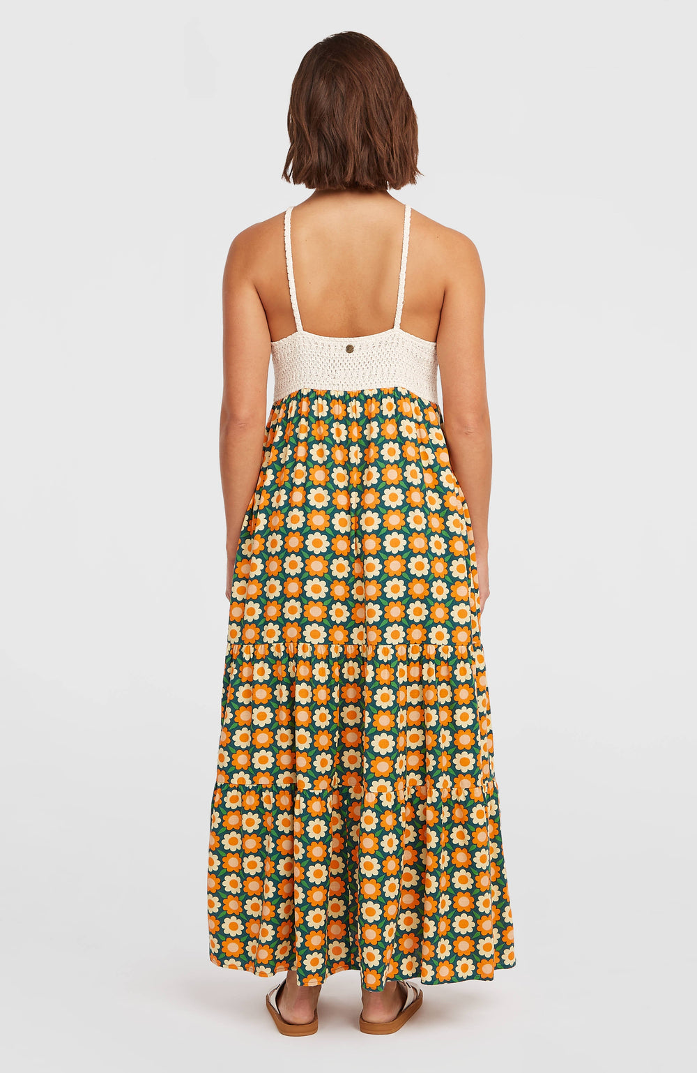 O'Riginals Maxi Dress Green Retro Flower