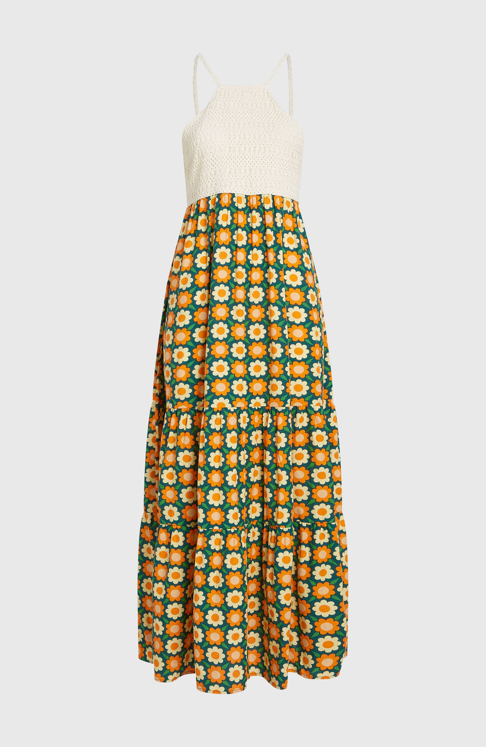 O'Riginals Maxi Dress Green Retro Flower