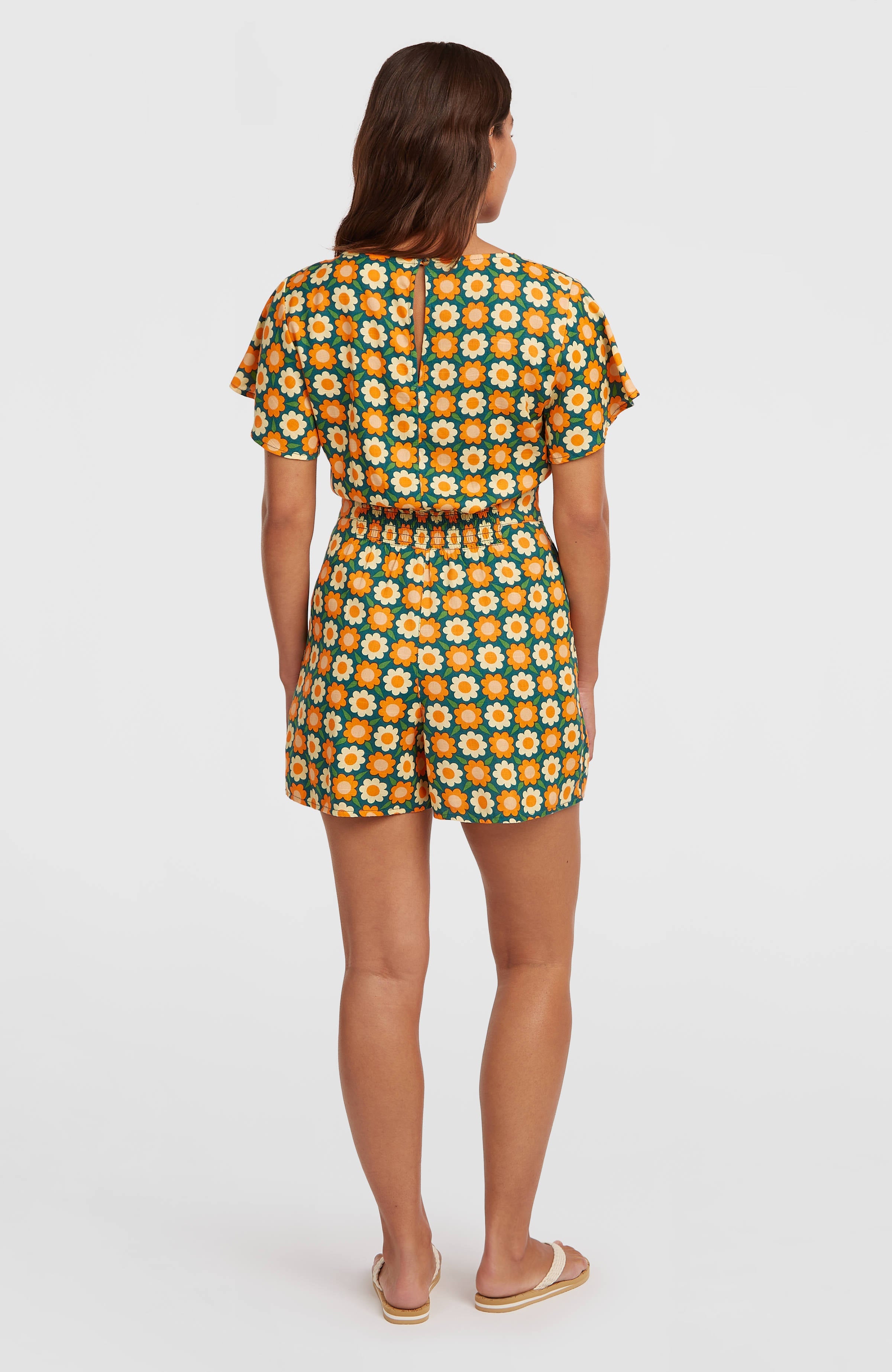 O'Riginals Playsuit Green Retro Flower