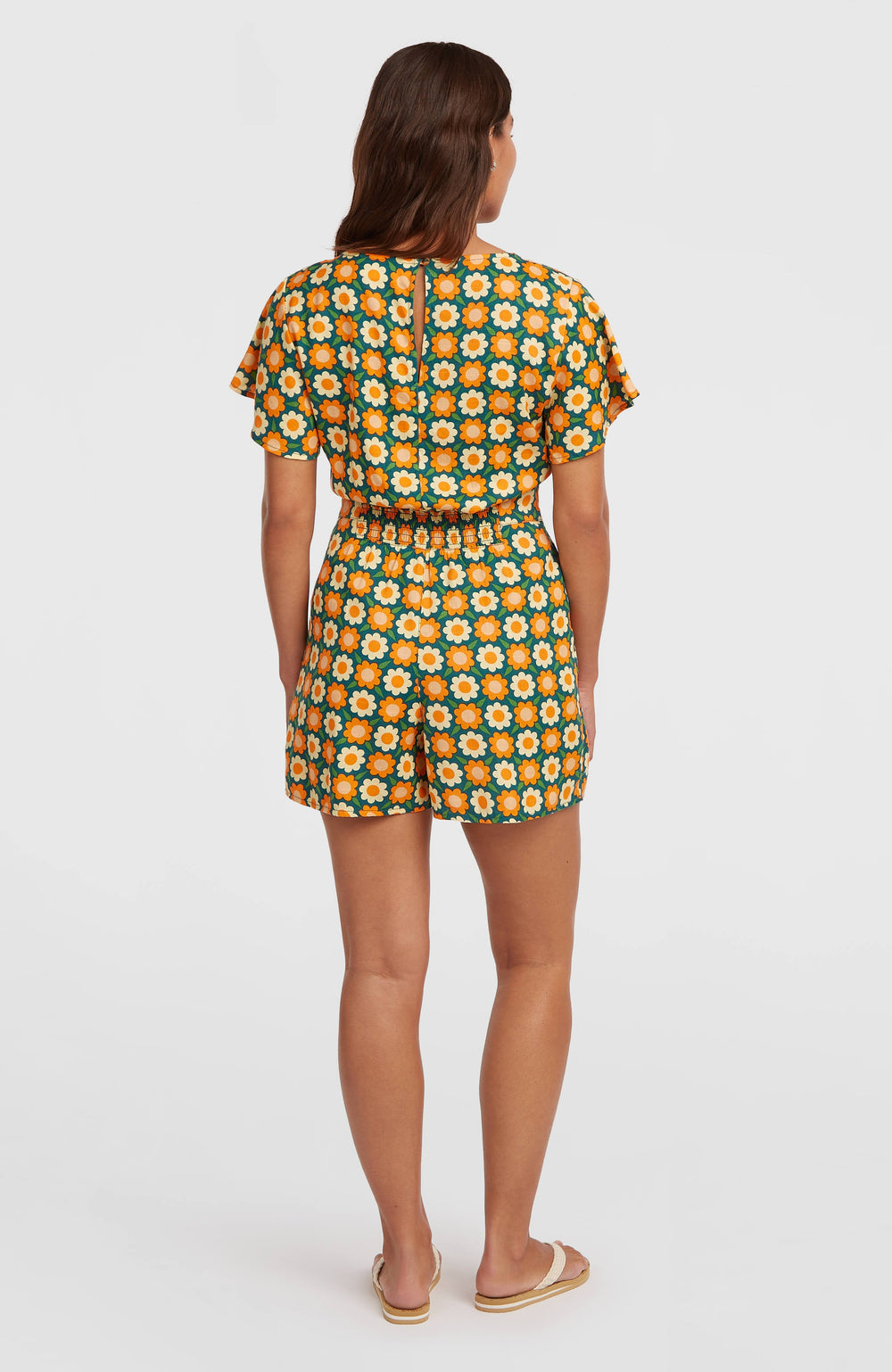 O'Riginals Playsuit Green Retro Flower