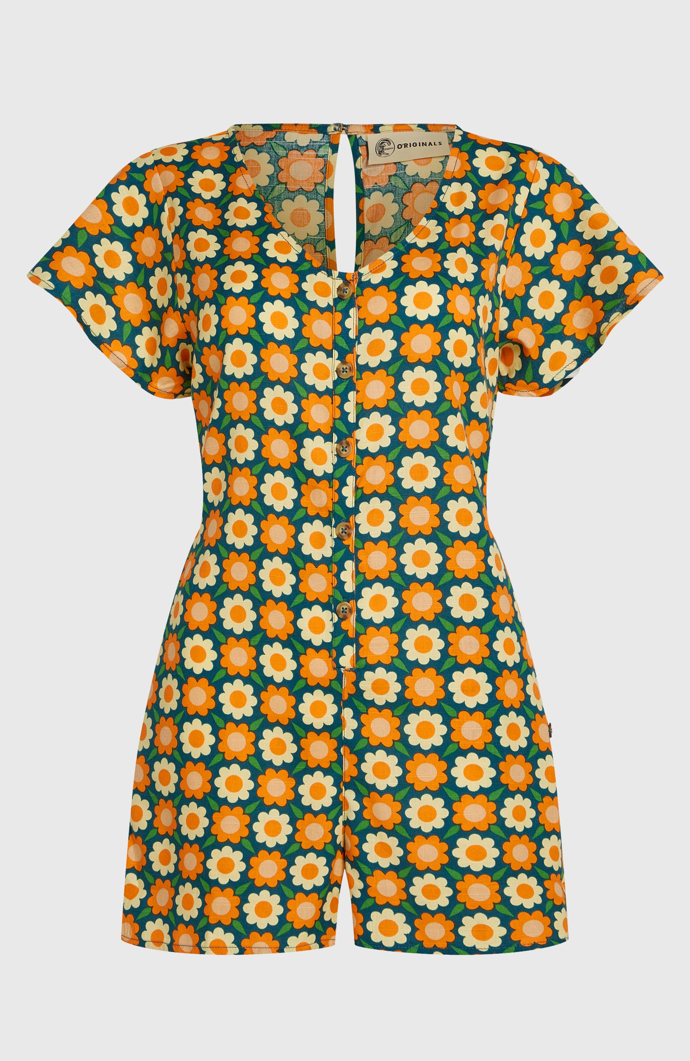 O'Riginals Playsuit Green Retro Flower