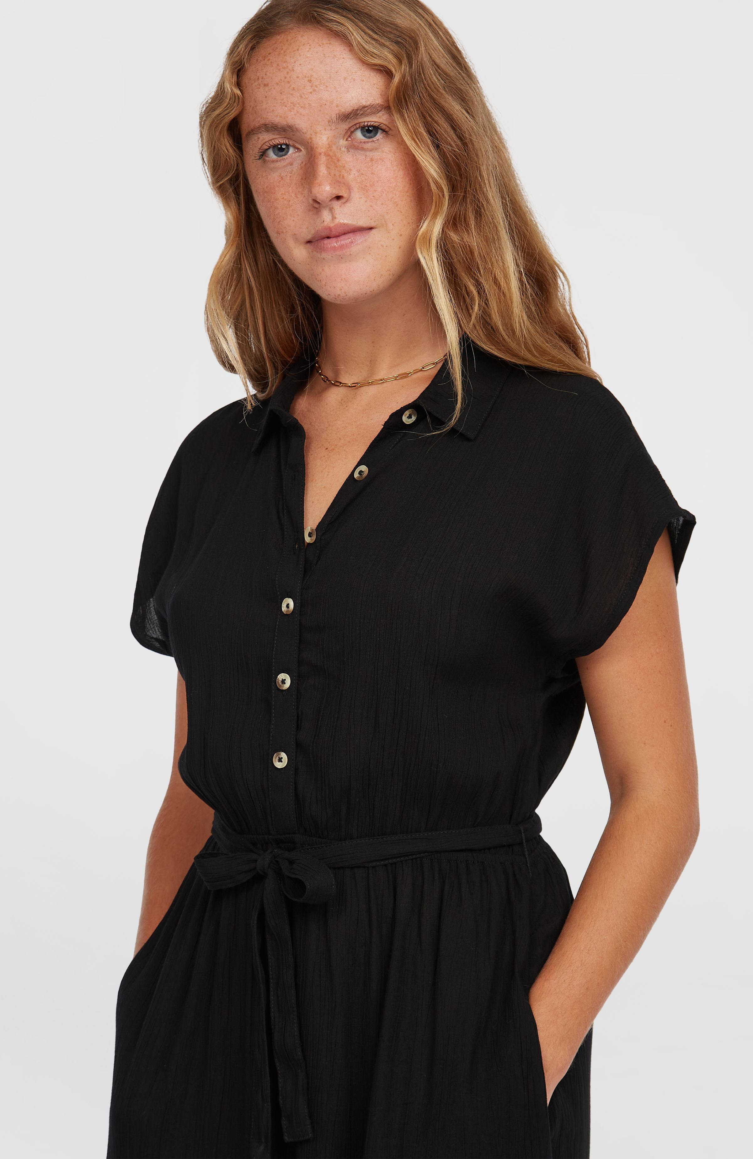 Lori Maxi Shirt Dress Black Out