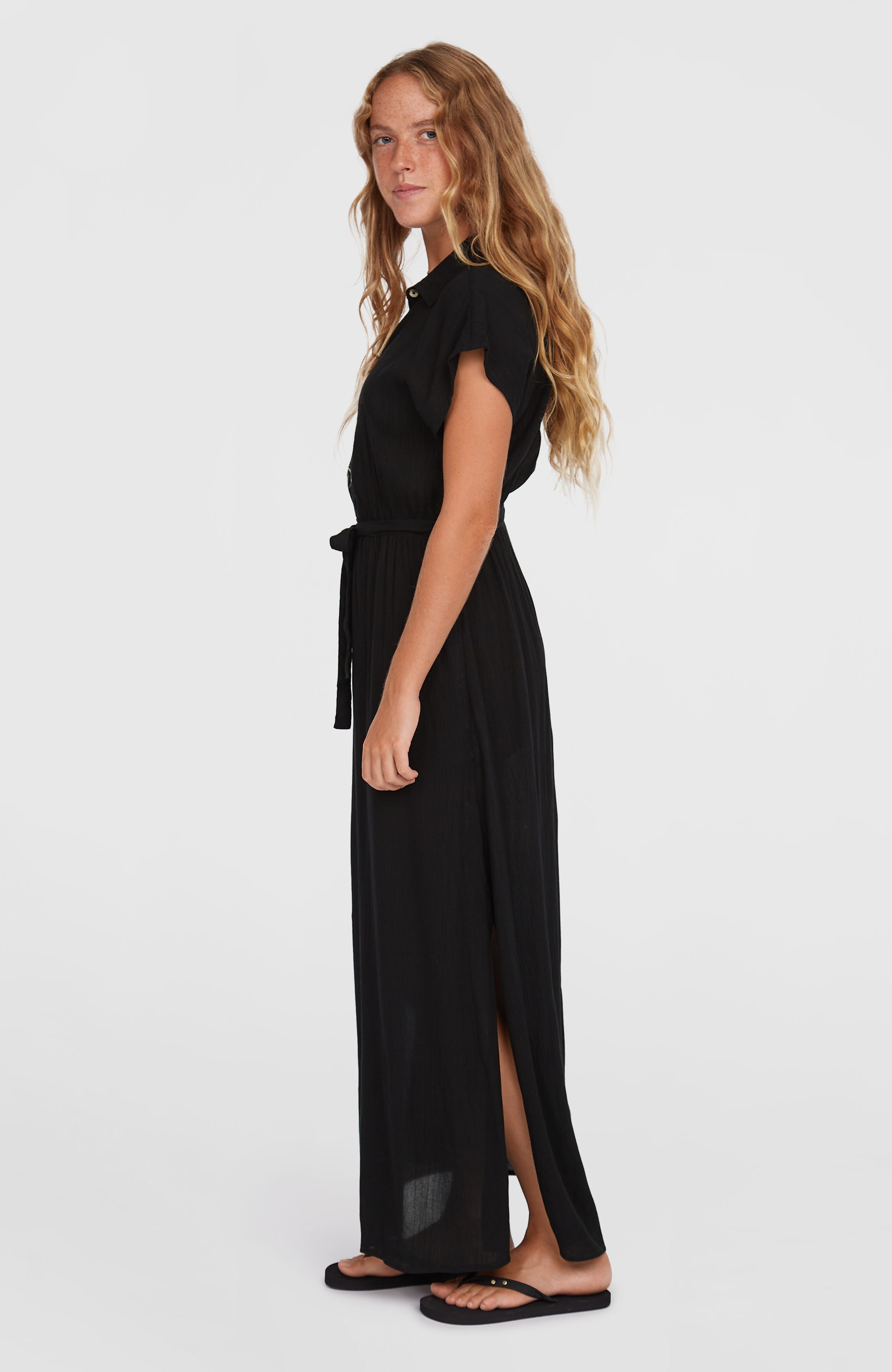 Lori Maxi Shirt Dress Black Out