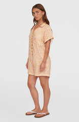 Women of the Wave Romper White Abstract Wave