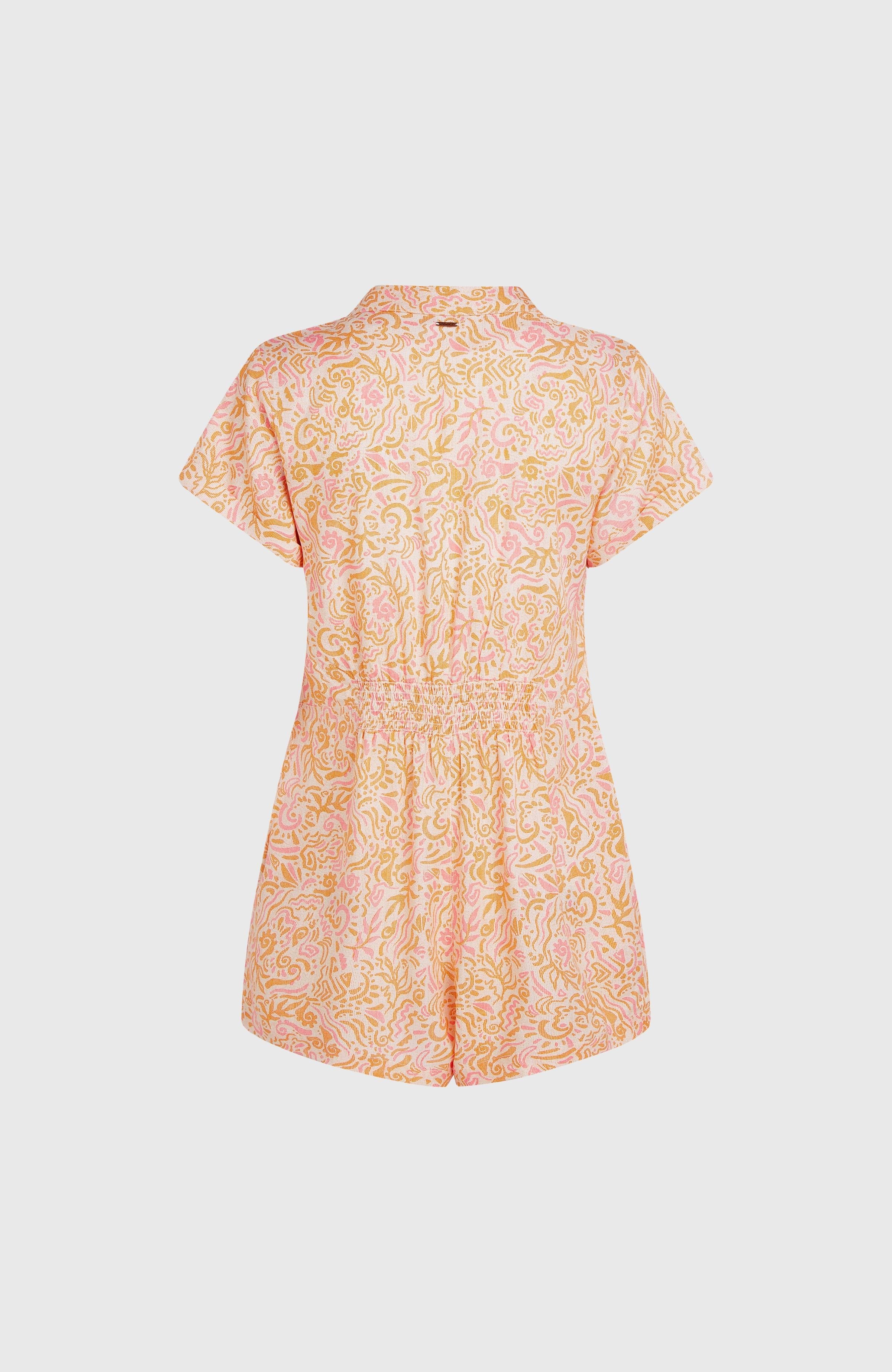 Women of the Wave Romper White Abstract Wave