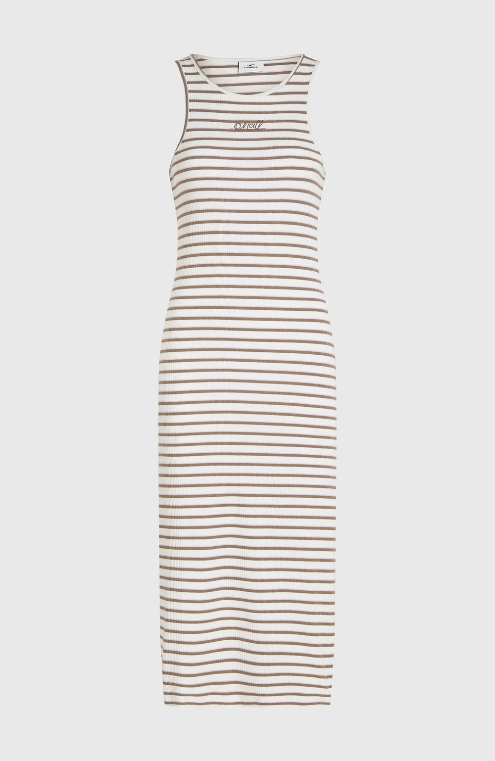 Jess Midi Rib Dress White Yarn Dye Stripe