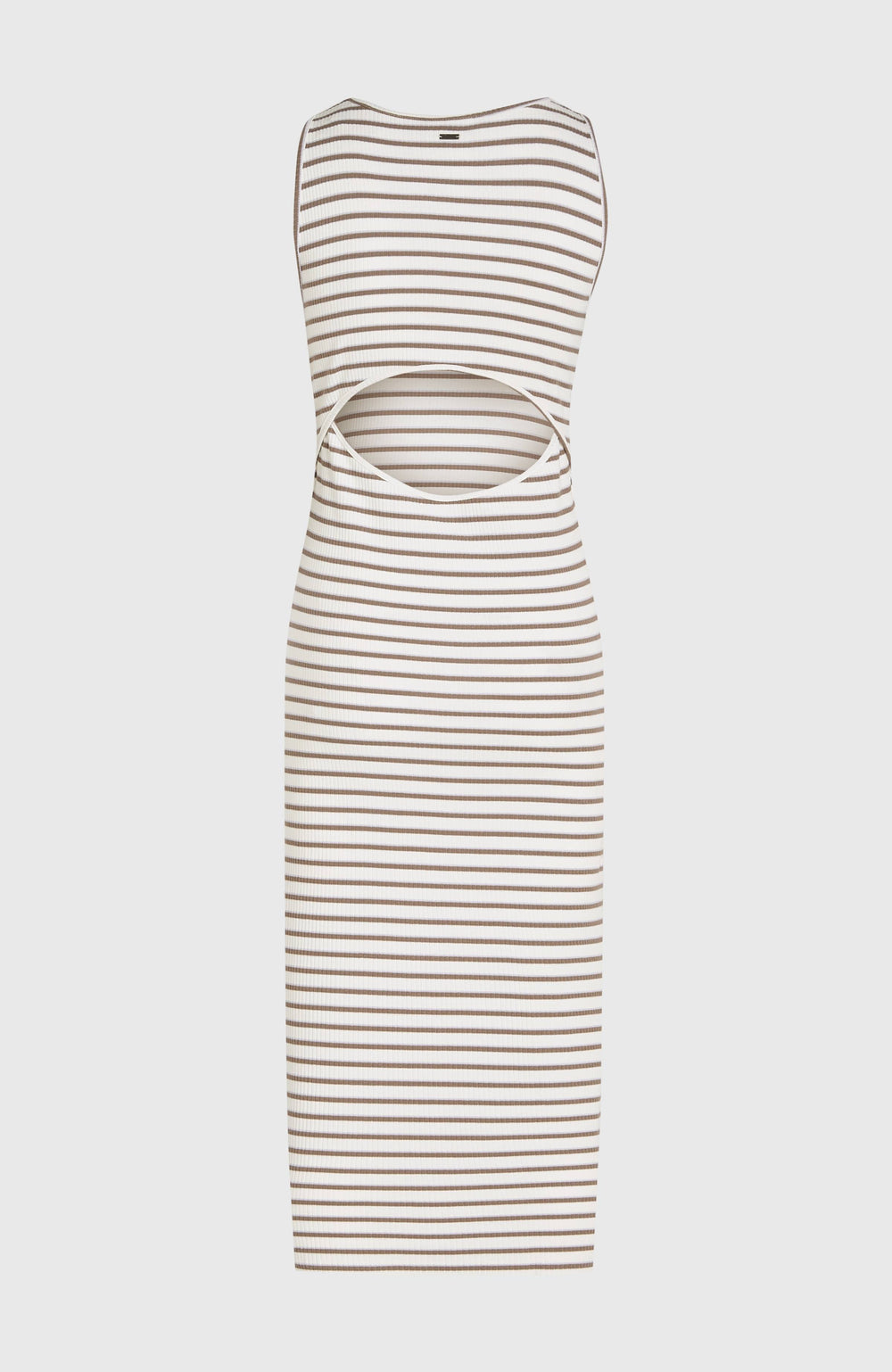 Jess Midi Rib Dress White Yarn Dye Stripe