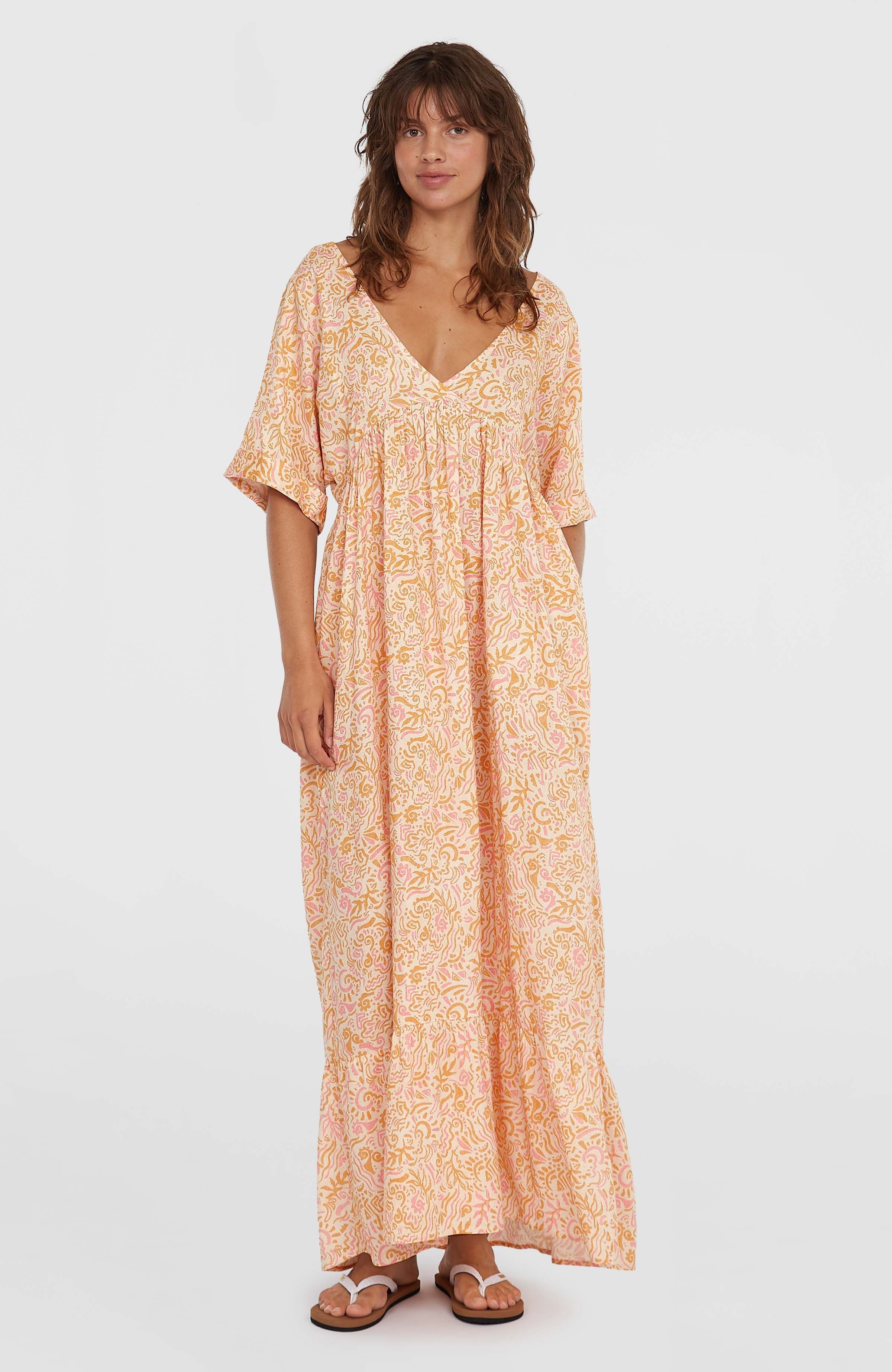 Women of the Wave Maxi Dress White Abstract Wave