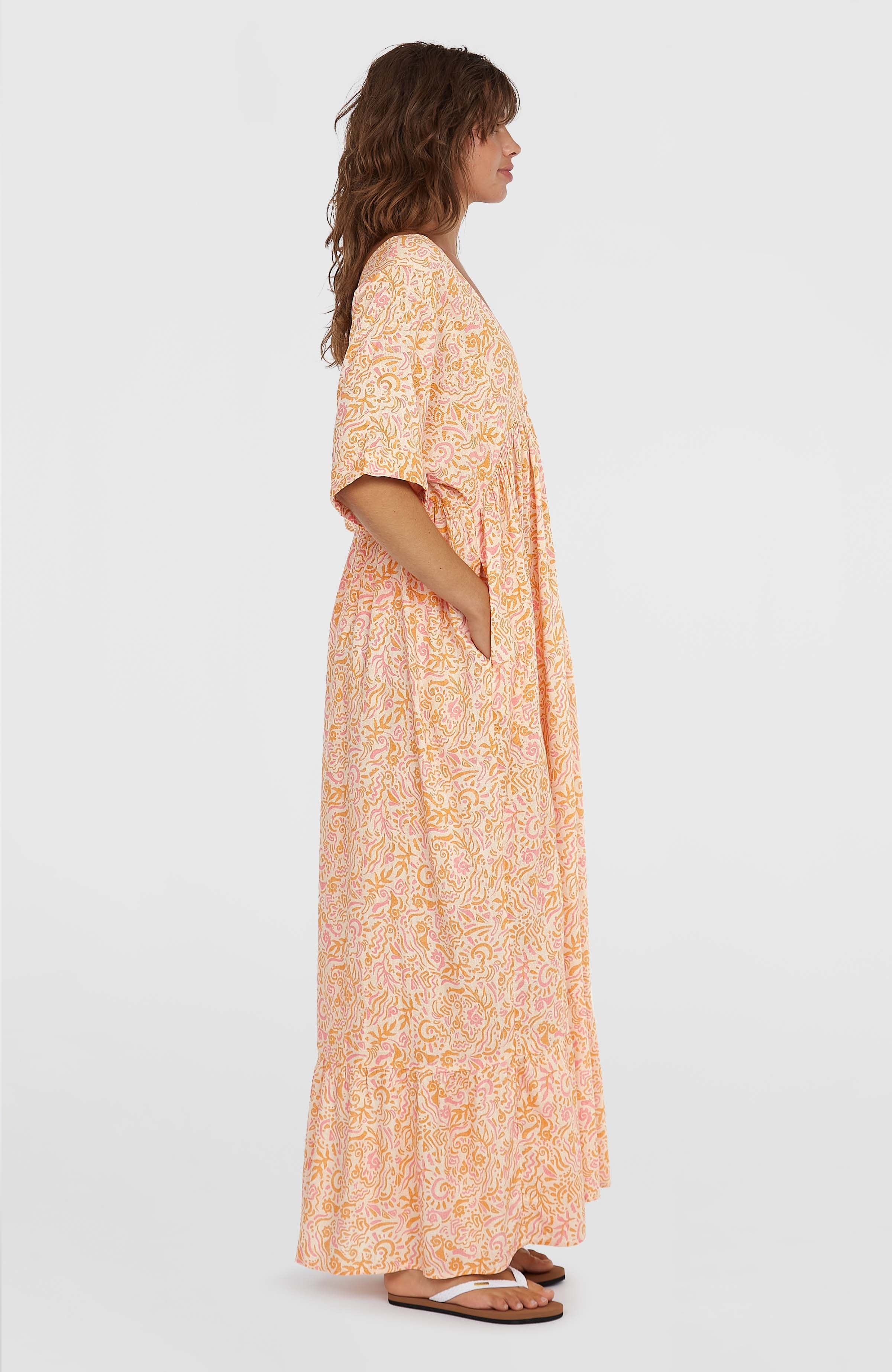 Women of the Wave Maxi Dress White Abstract Wave