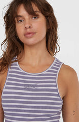 Jess Midi Rib Dress Purple Yarn Dye Stripe