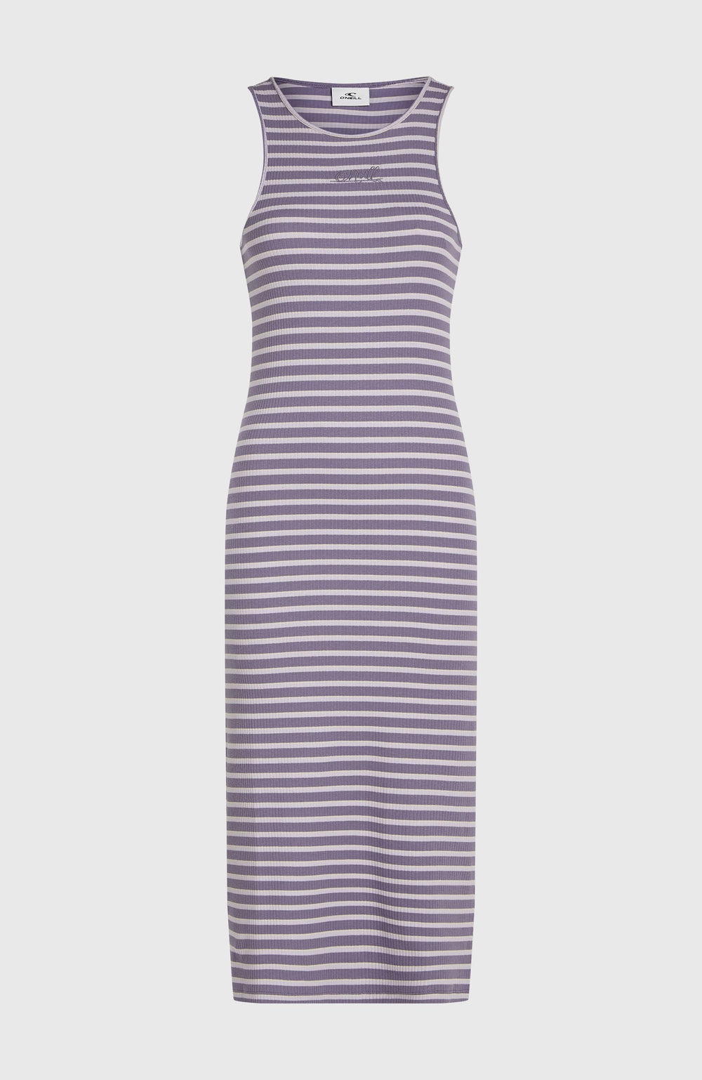 Jess Midi Rib Dress Purple Yarn Dye Stripe