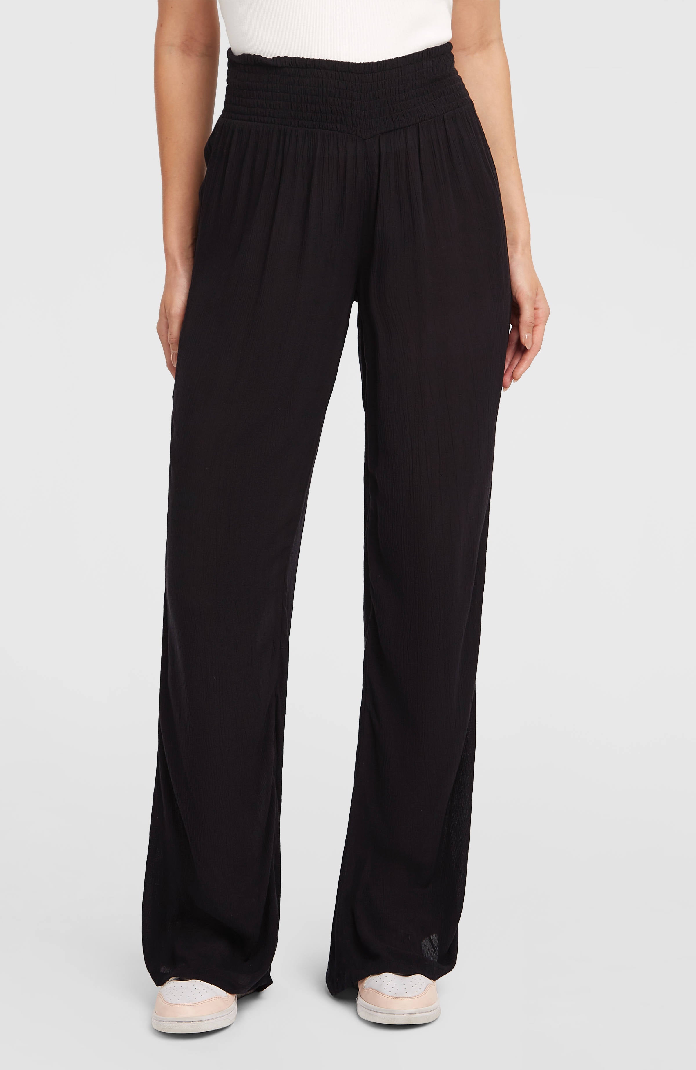 Johnny Smocked Waist Pants Black Out