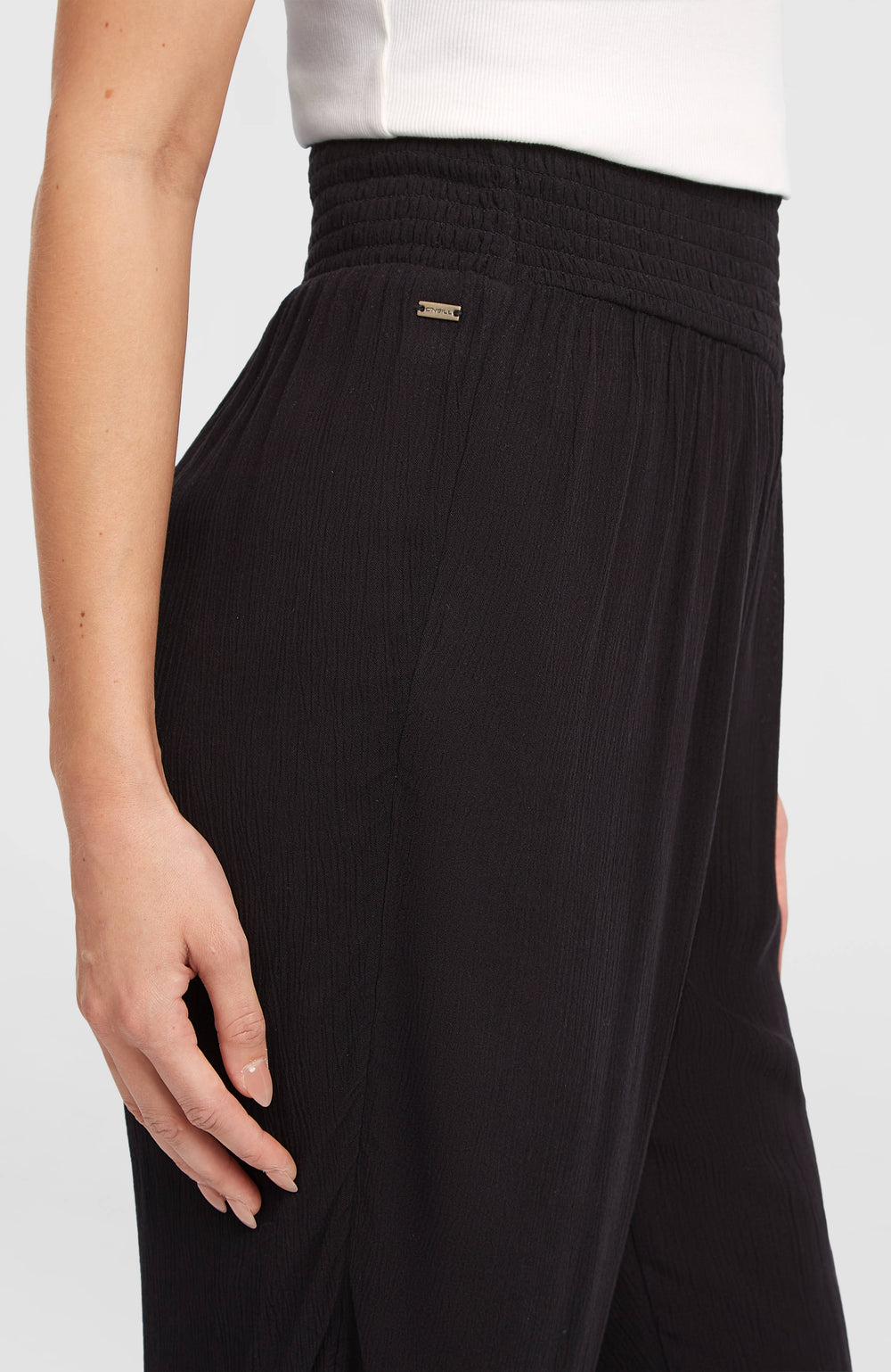Johnny Smocked Waist Pants Black Out