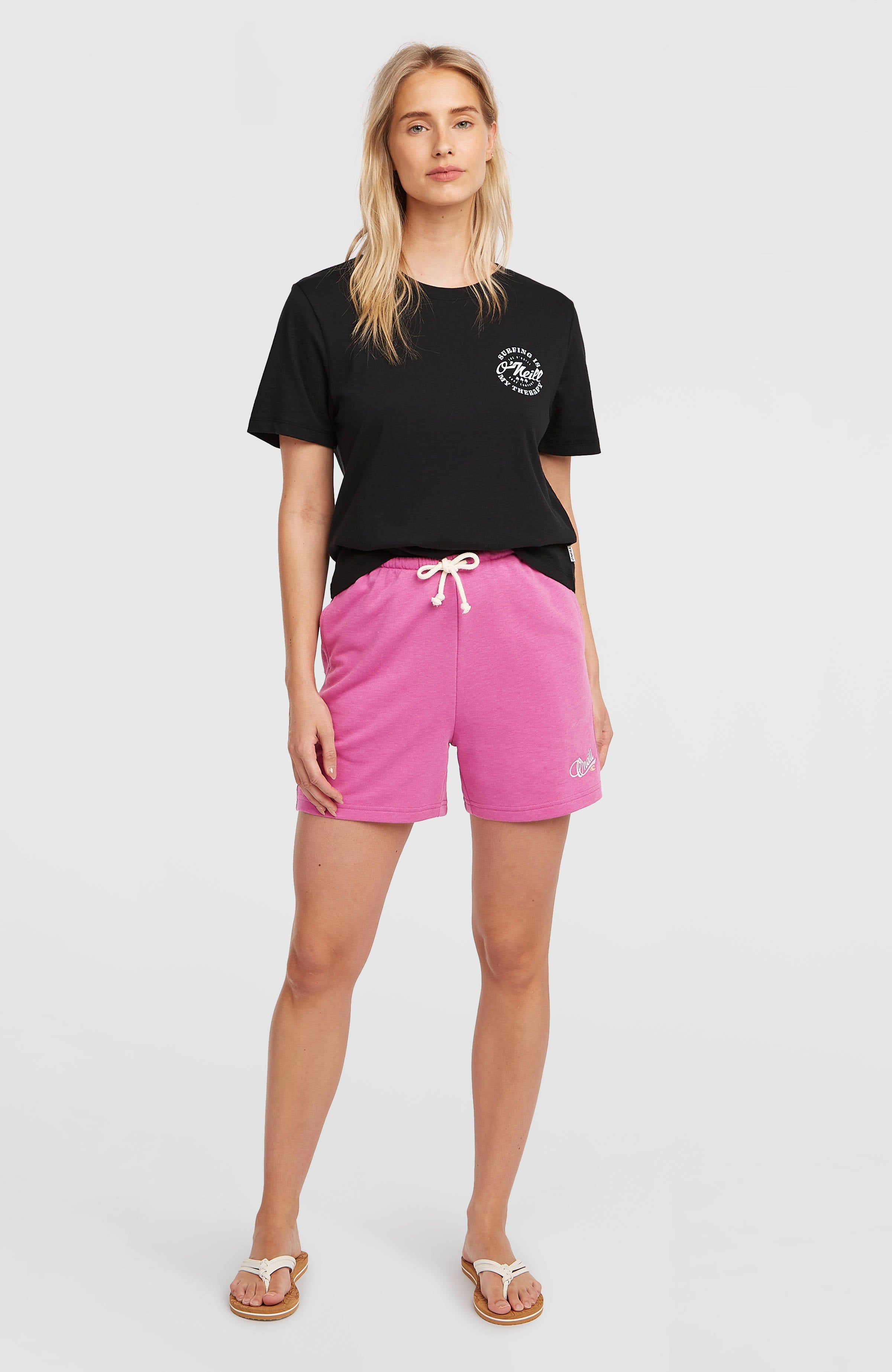 Essentials Script Sweatshorts Electric Fuschia