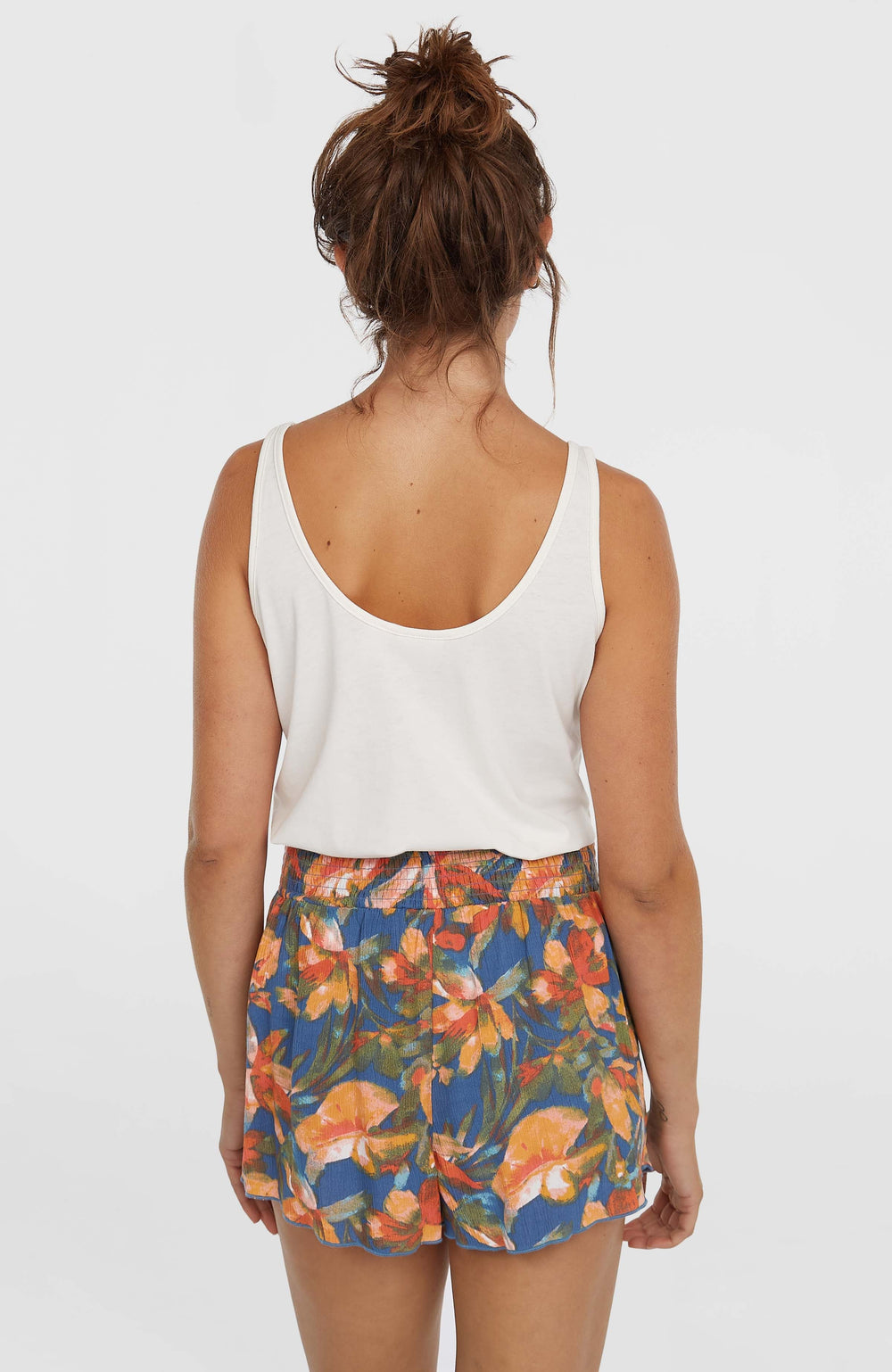 Johnny Smocked Waist Shorts Blue Painted Tropics