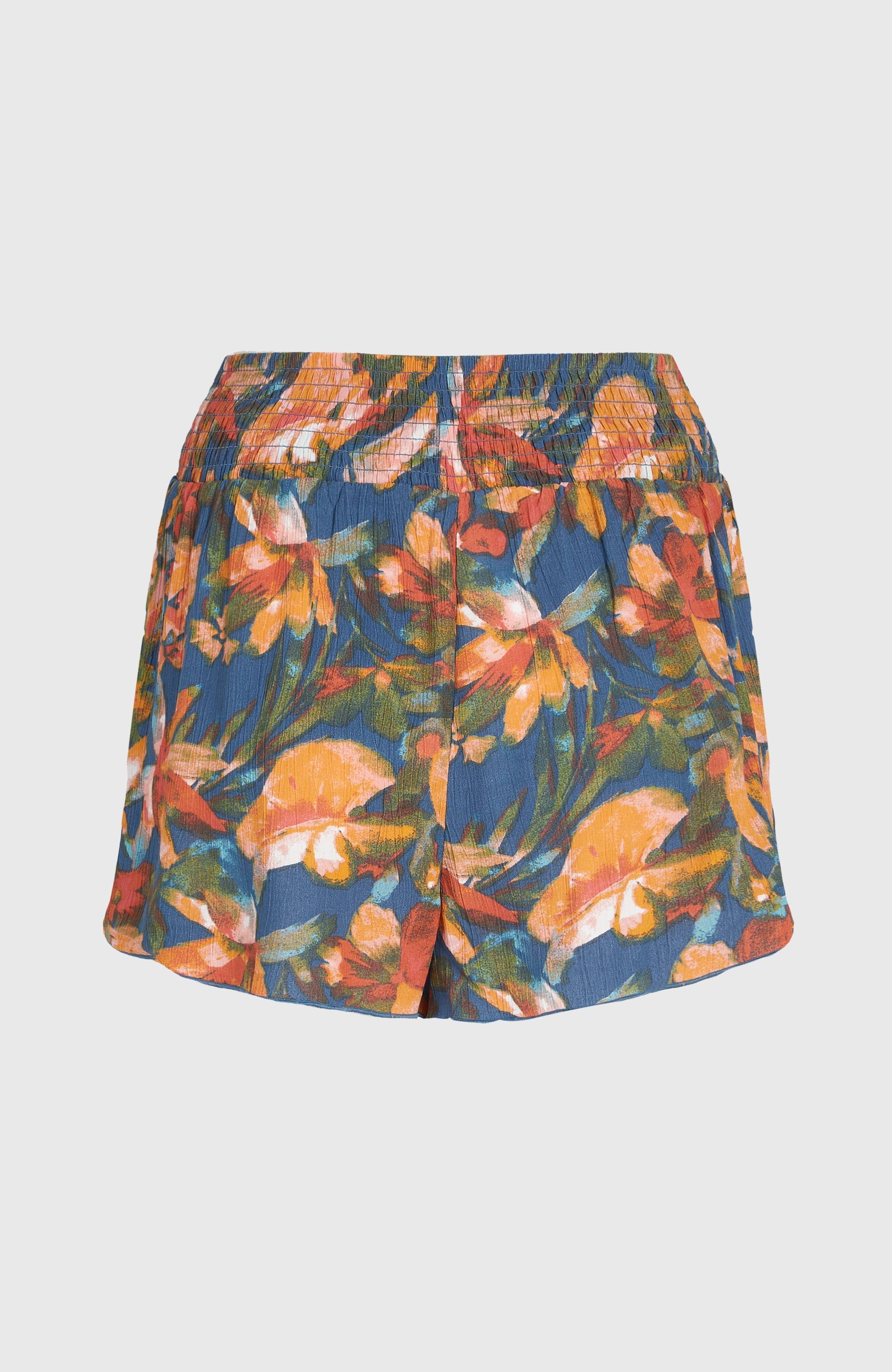 Johnny Smocked Waist Shorts Blue Painted Tropics