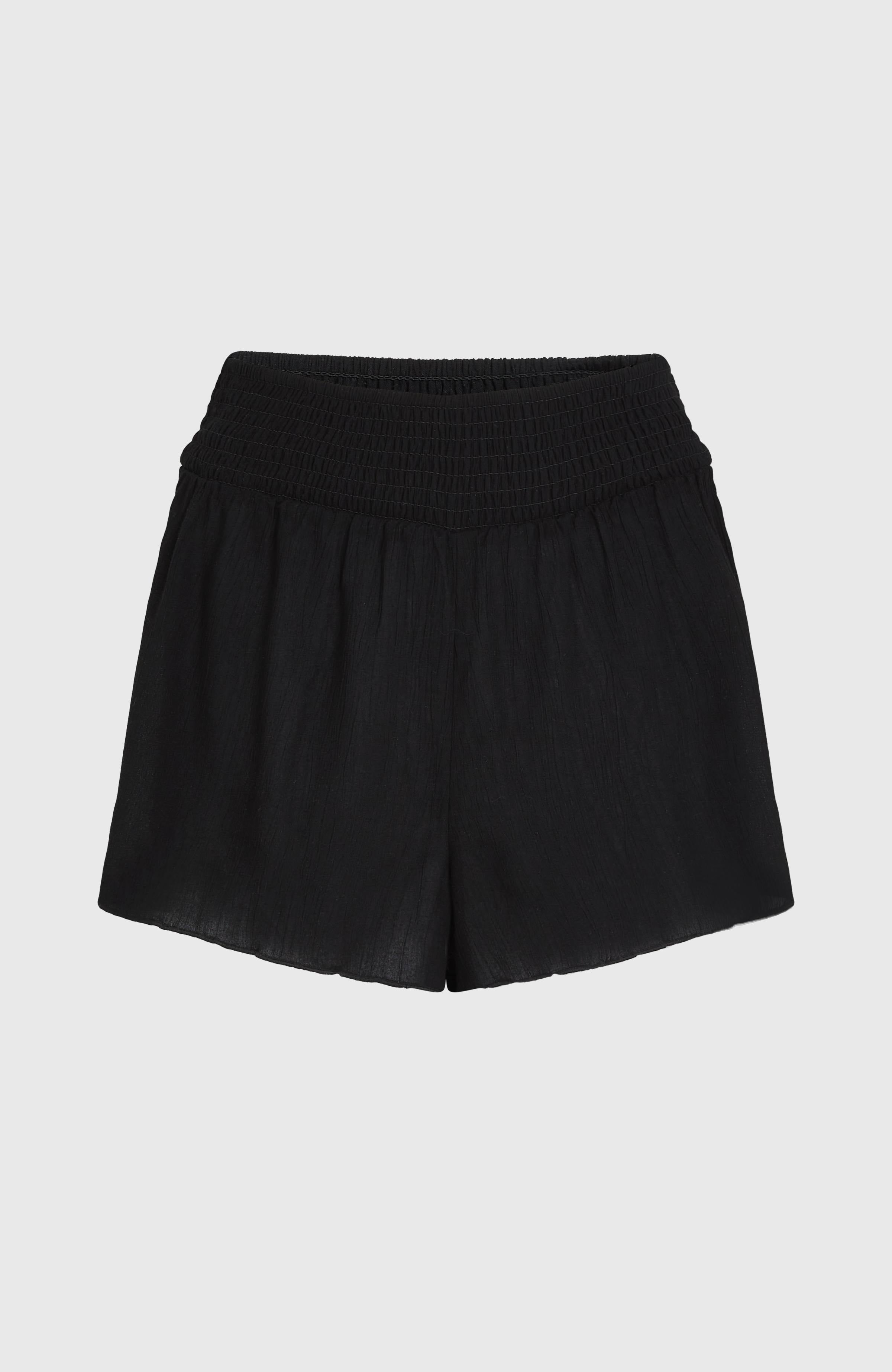 Johnny Smocked Waist Shorts Black Out