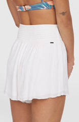 Johnny Smocked Waist Shorts Snow White