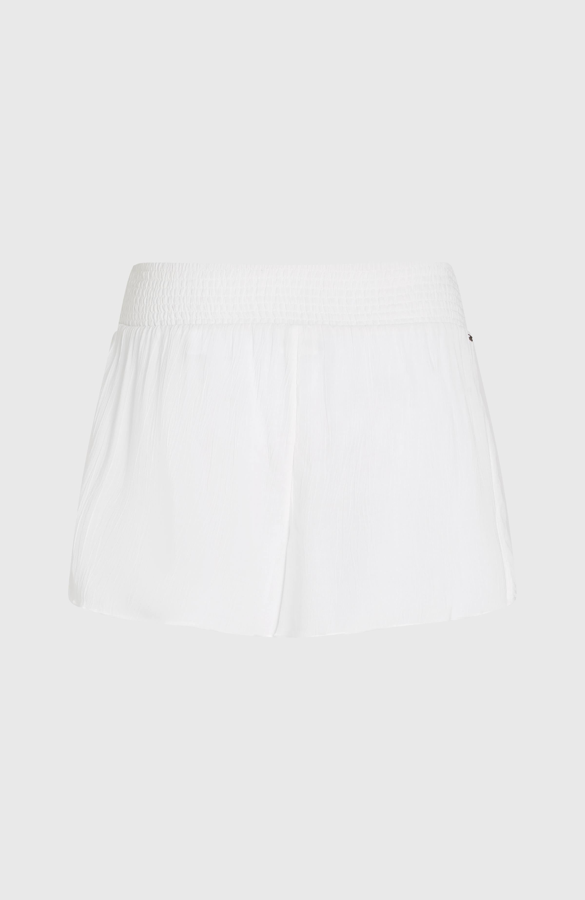 Johnny Smocked Waist Shorts Snow White