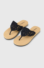 Ditsy Crochet Sandals Black Out