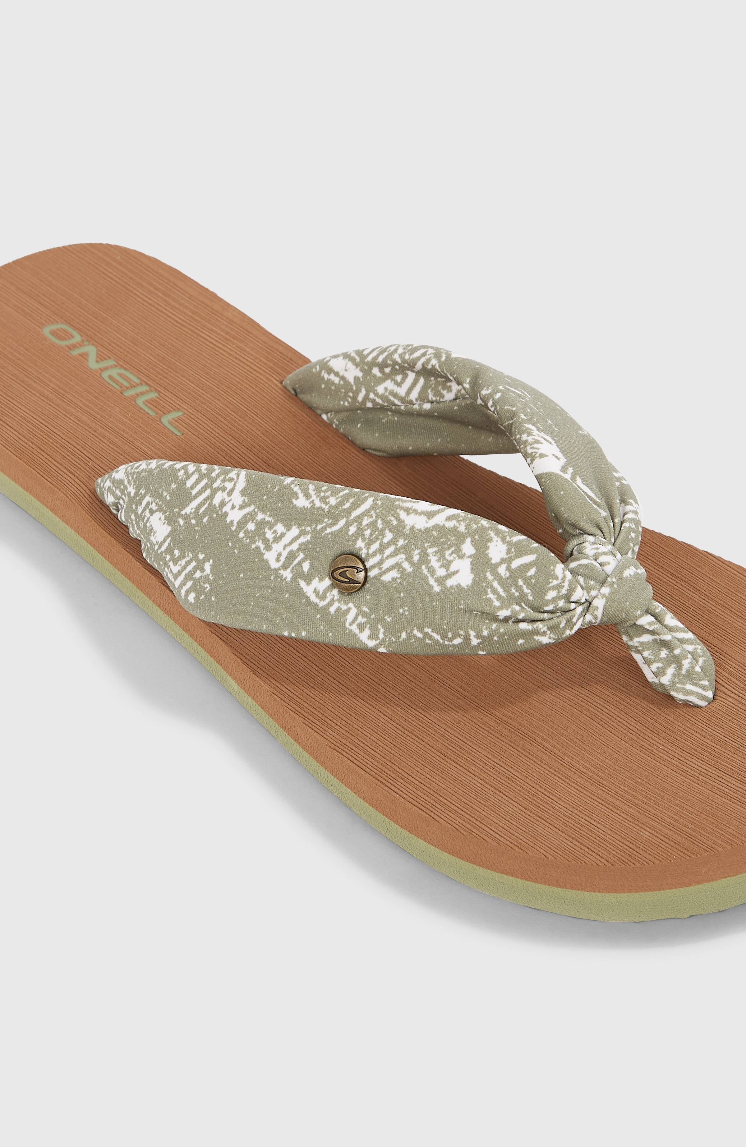 Ditsy Sun Sandals Green Textured Jungle