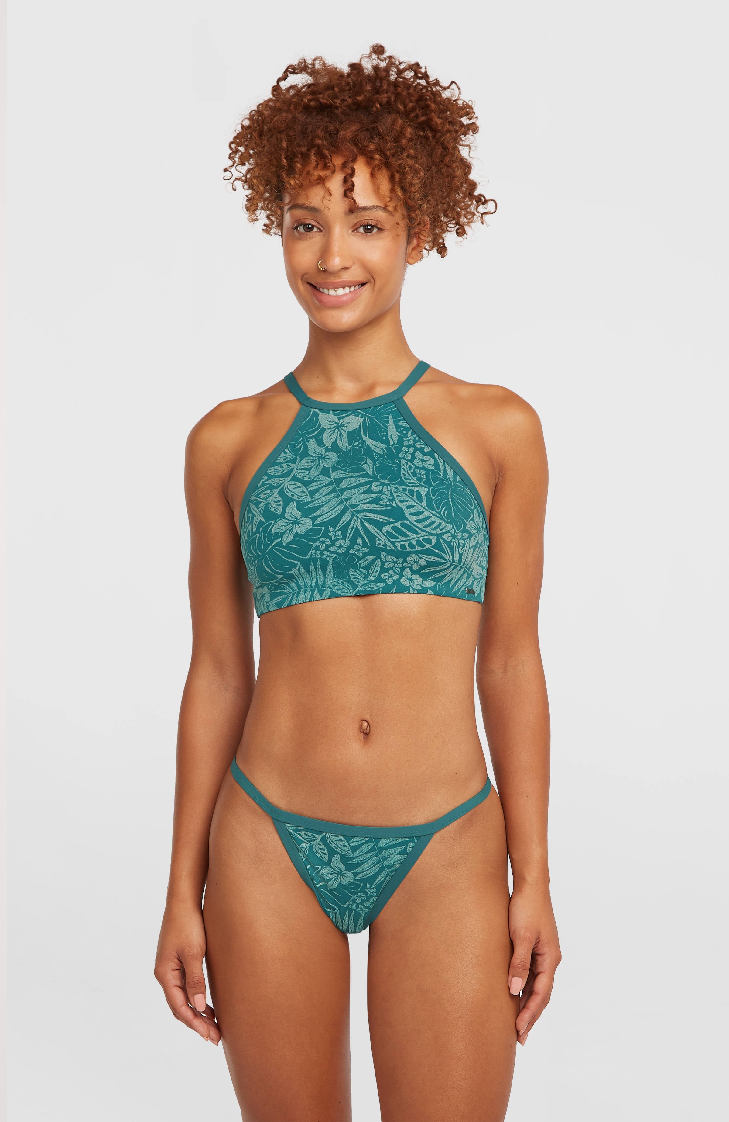 High-Neck Bikini Set Green Island Sky