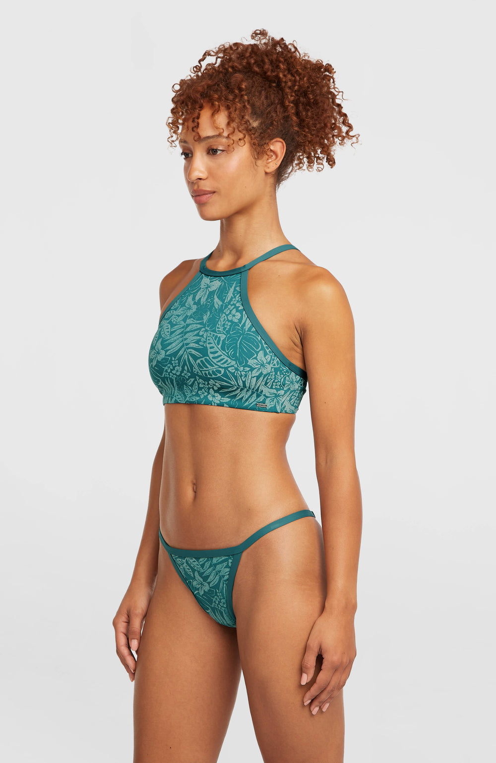 High-Neck Bikini Set Green Island Sky