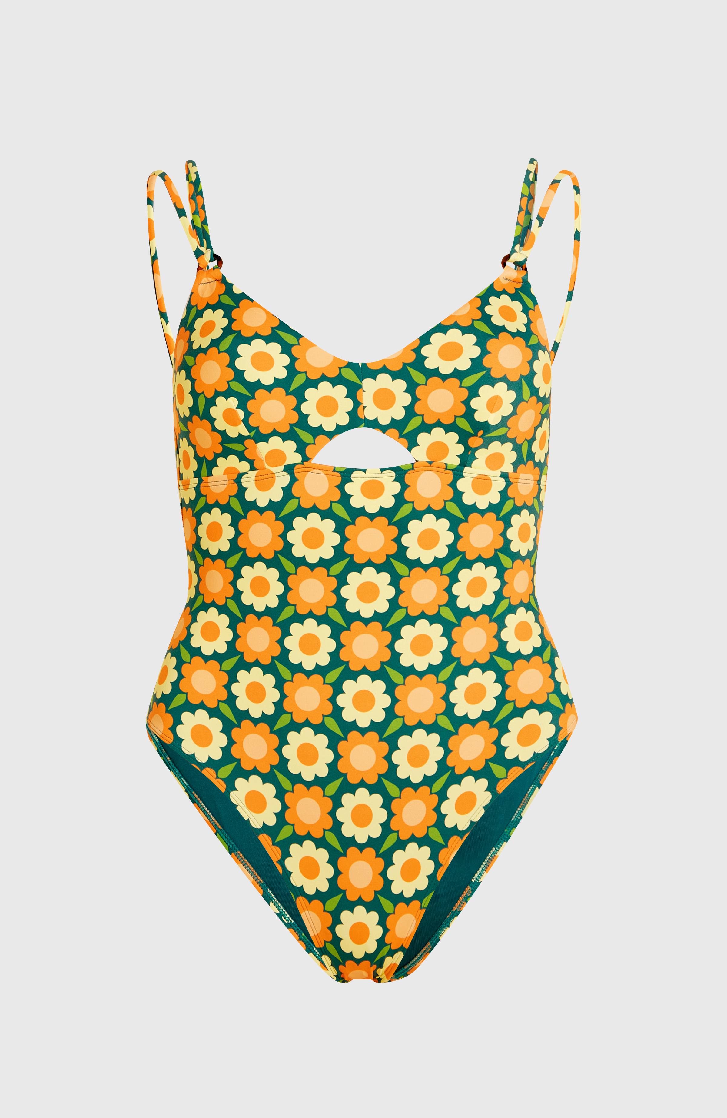 O'Riginals Swimsuit Green Retro Flower