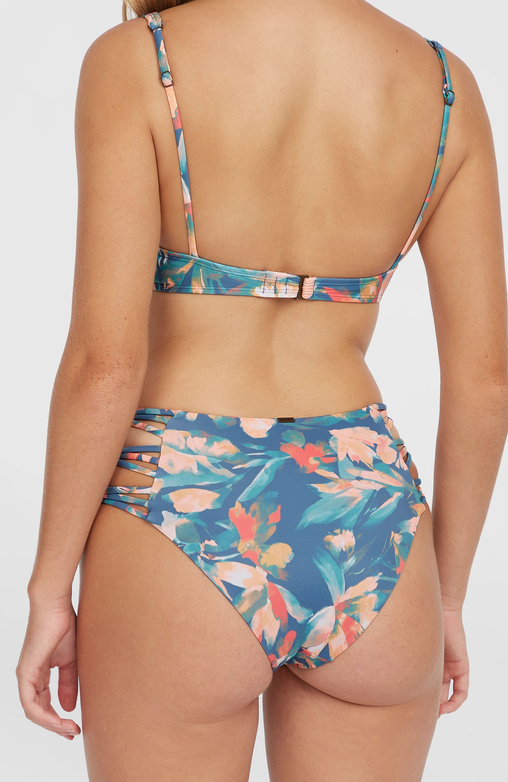 Boulders Strappy Sides Bikini Bottoms Blue Painted Tropics