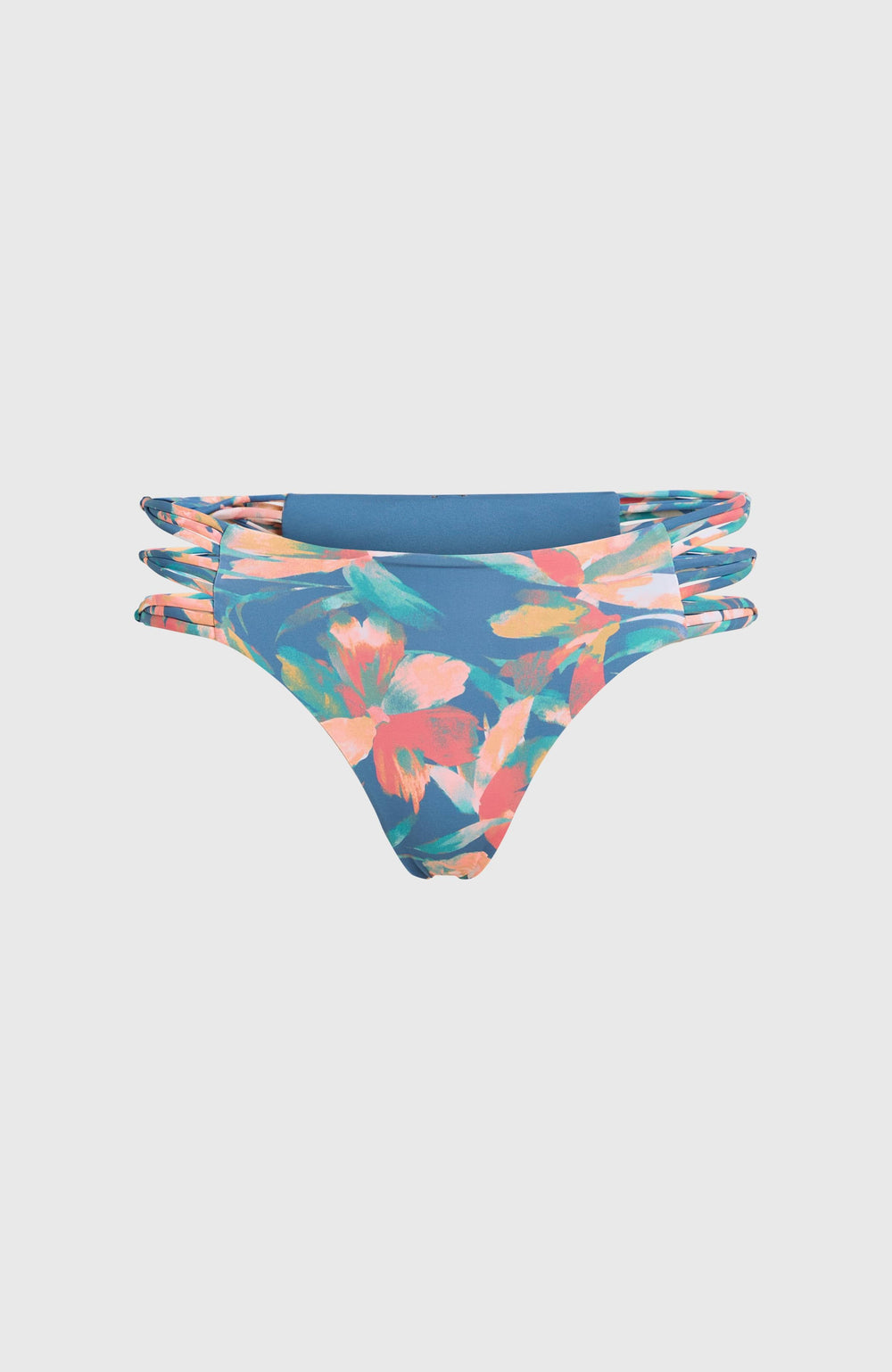 Boulders Strappy Sides Bikini Bottoms Blue Painted Tropics