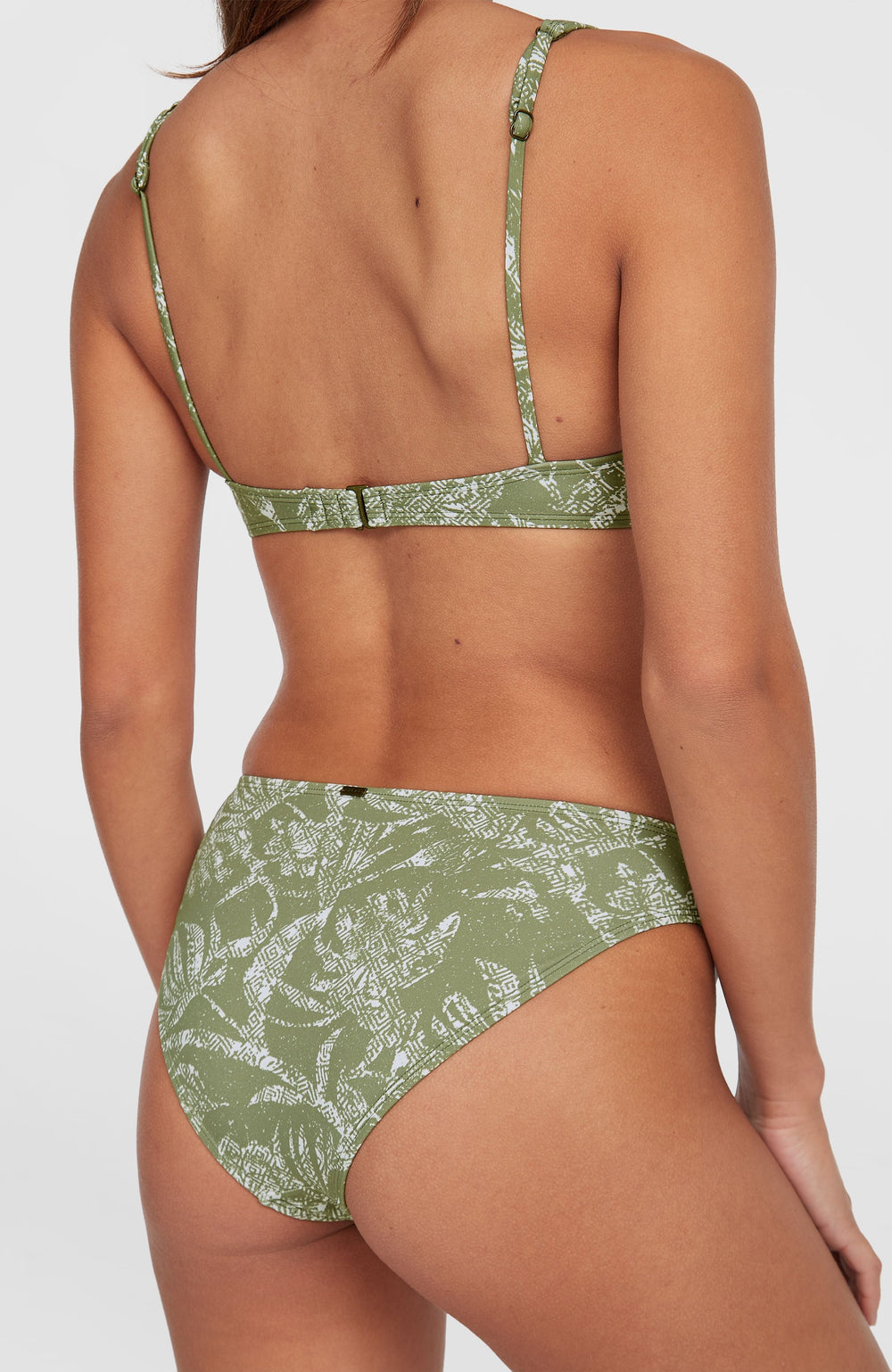 Rita Bikini Bottoms Green Textured Jungle