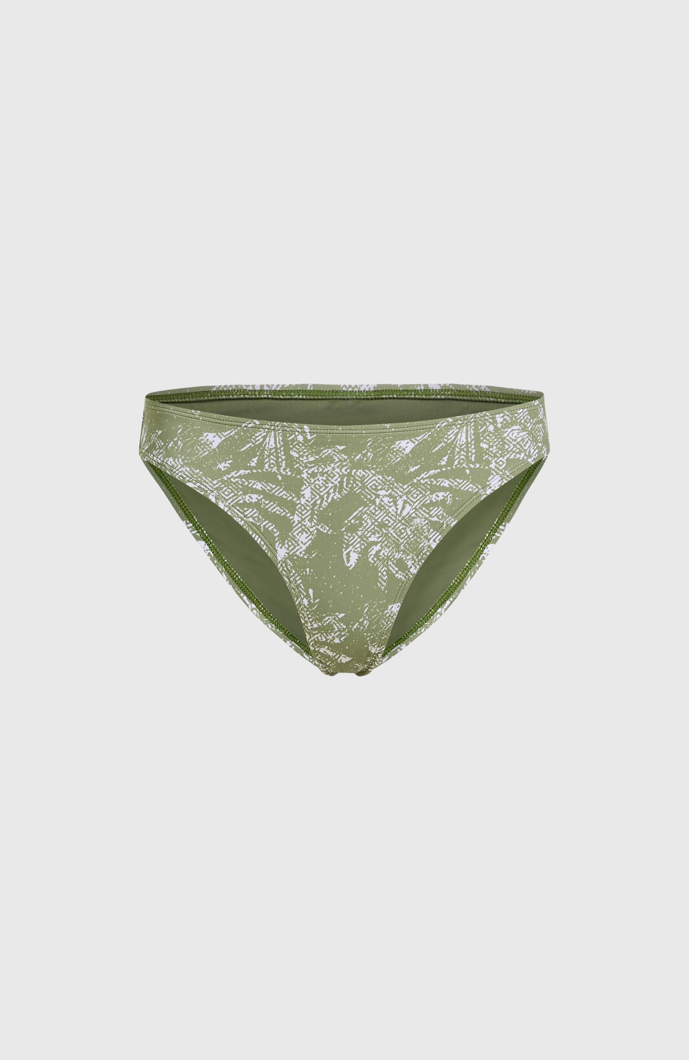 Rita Bikini Bottoms Green Textured Jungle