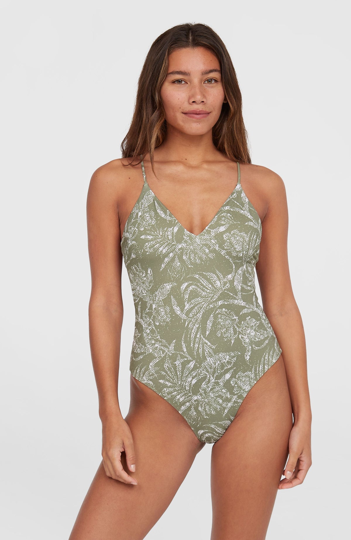 Jaida Swimsuit Green Textured Jungle